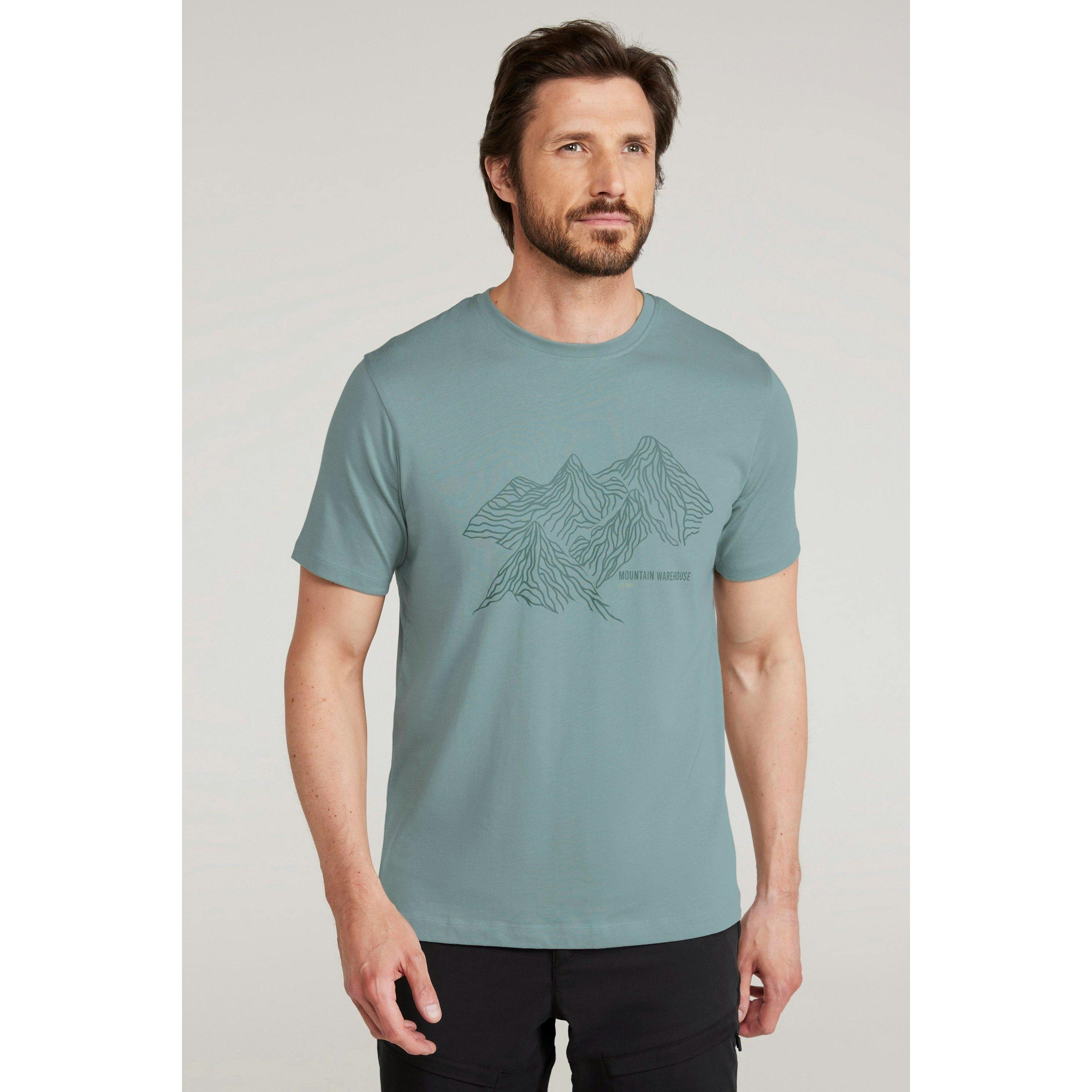 Mountain Warehouse Men's Light Tonal Organic T-Shirt - Khaki - Khaki - Xs - 100% Organic Cotton