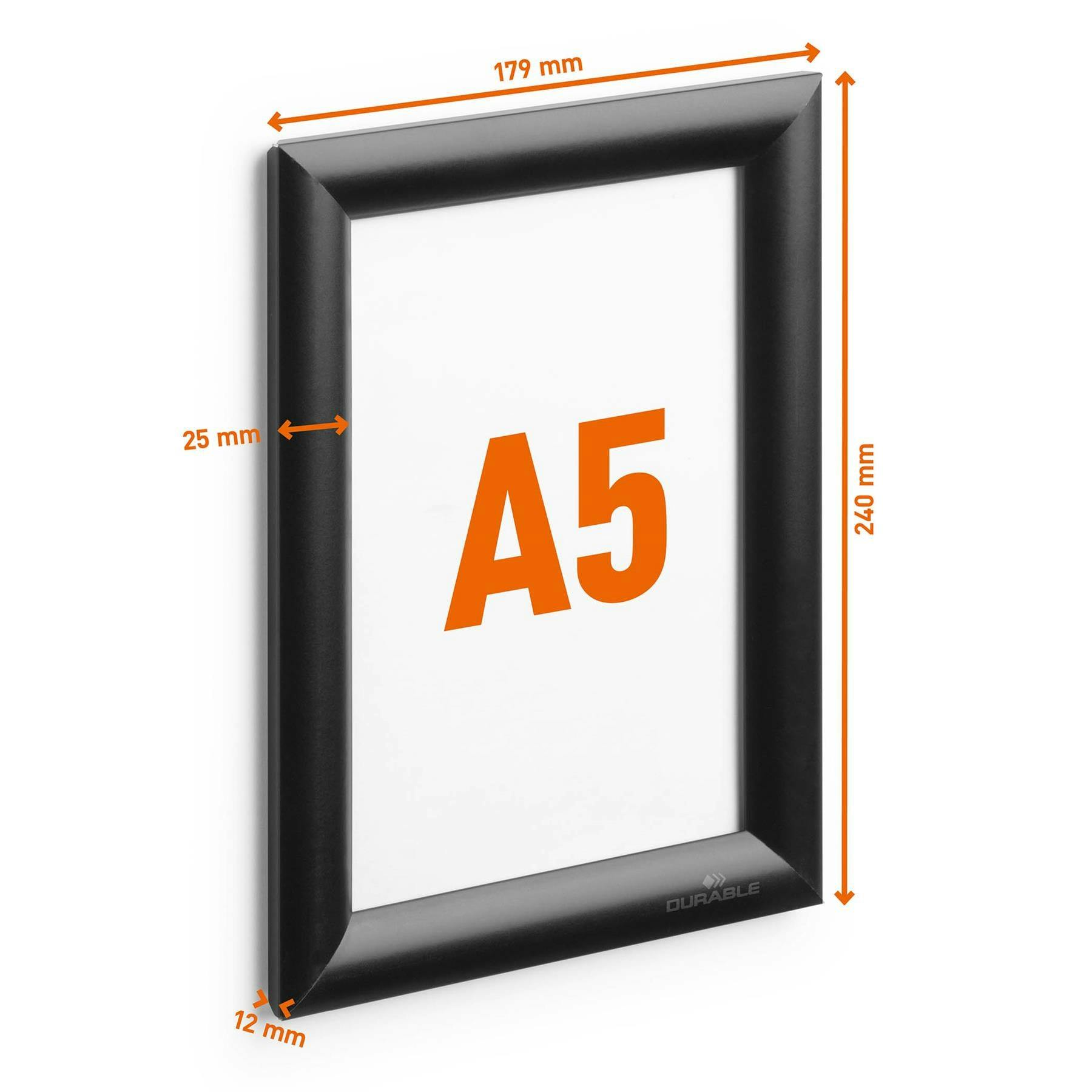 Durable Black Aluminium Snap Frame Retail Clip Poster Holder Notice Board | A5