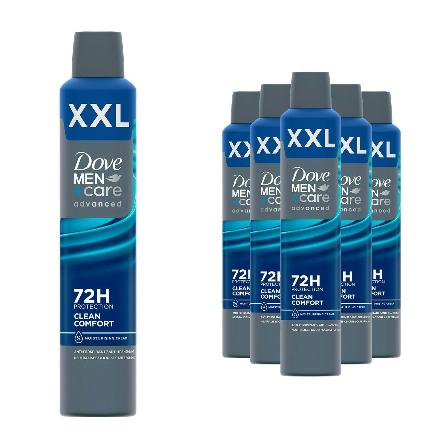 Dove Men's Multicolor +Care Advanced Xxl Anti-Perspirant Deo Clean Comfort 300Ml, 6 Pack | Size: 300Ml - Image 4