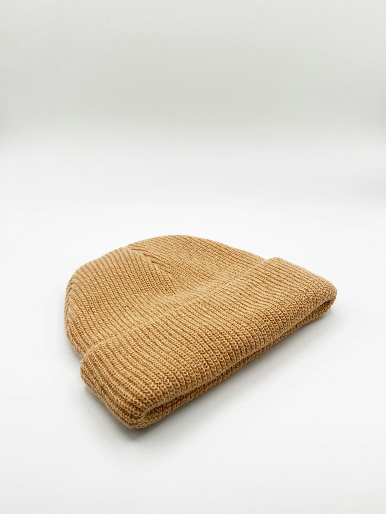 Svnx Beige Knitted Ribbed Beanie - One Size