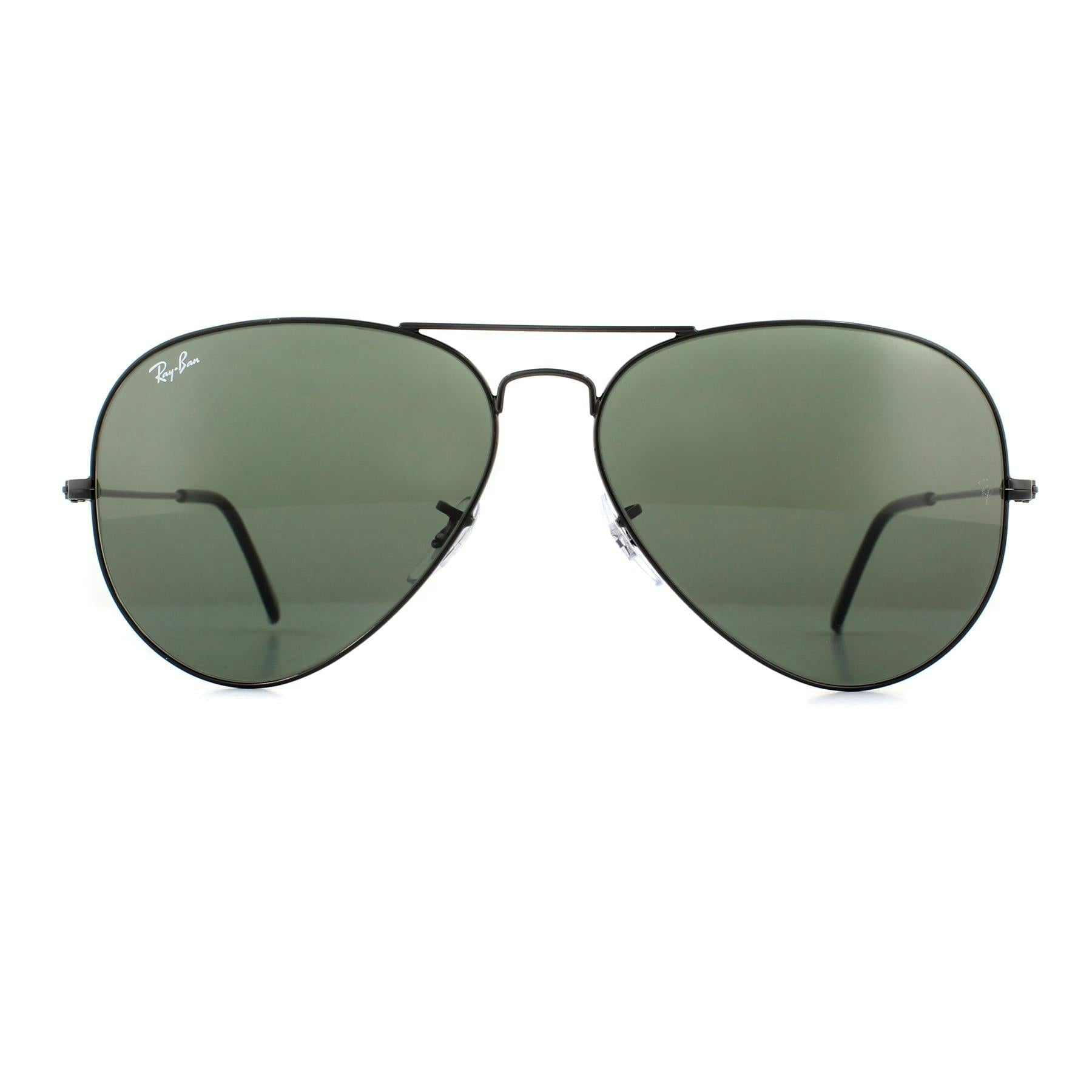 Ray-Ban Aviator Sunglasses - Black Green - Size M - Image 9