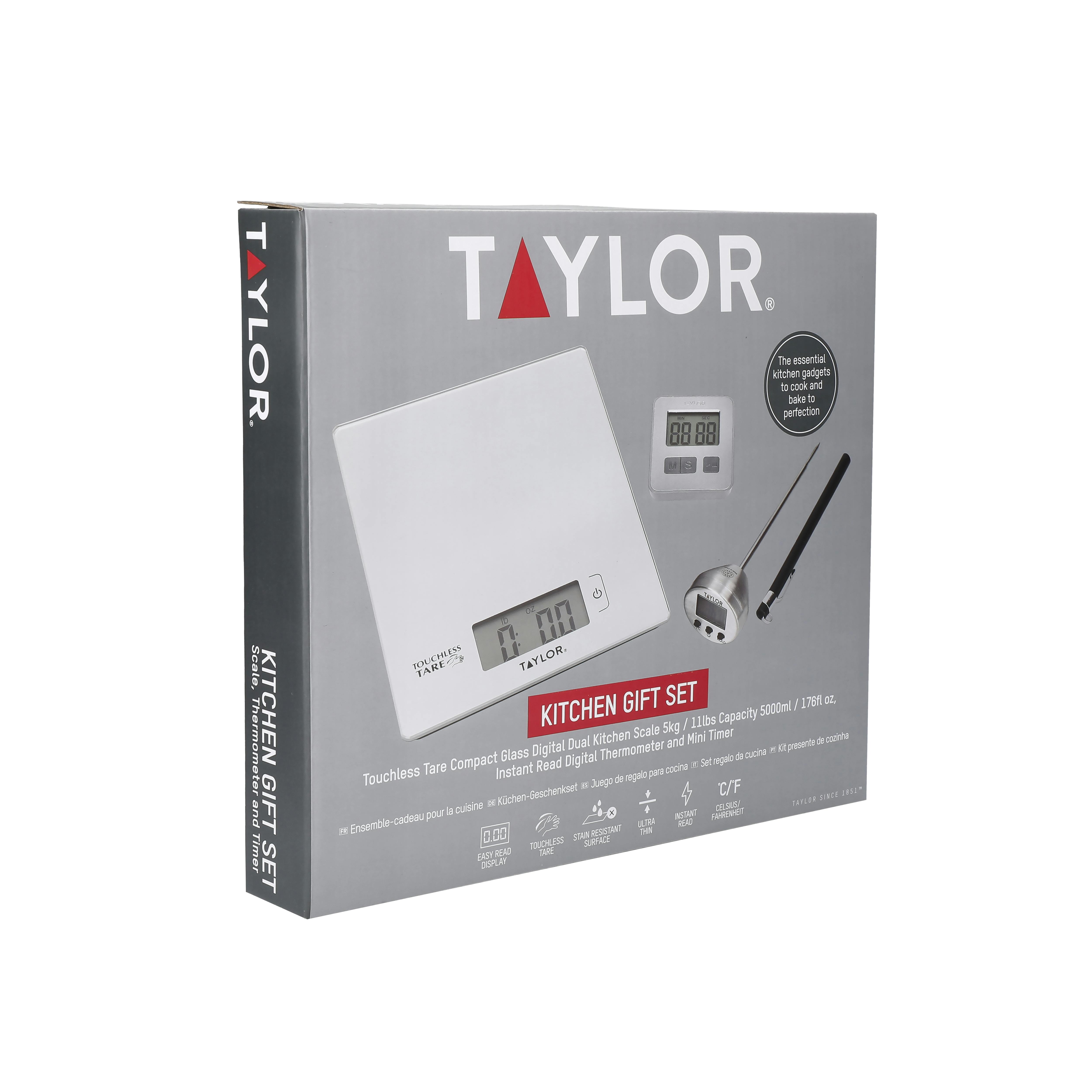 Taylor Silver 3-Piece Kitchen Measuring Tools Set In Gift Box