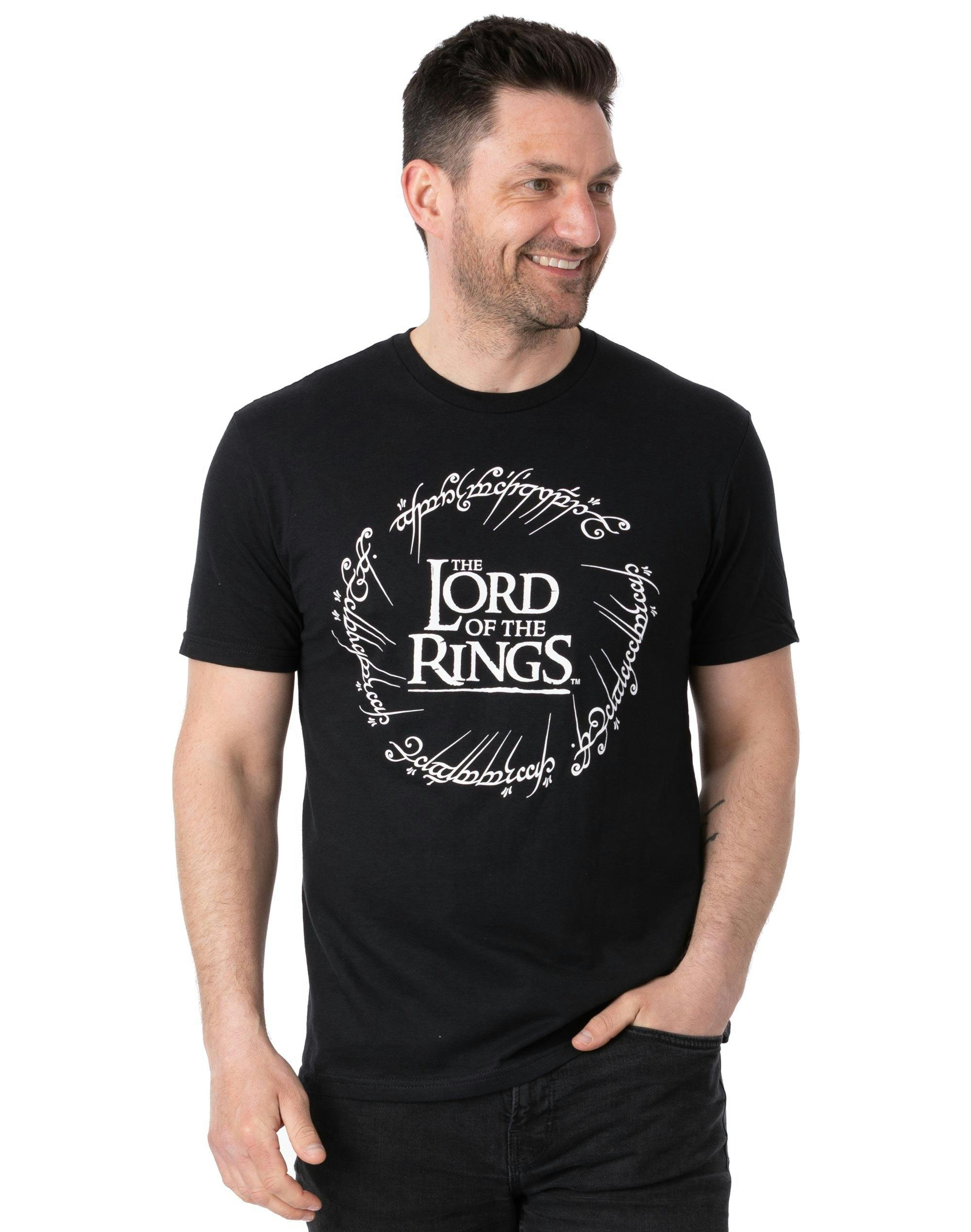 Vanilla Underground Men's Black Lord Of The Rings Logo Short Sleeved T-Shirt - Small
