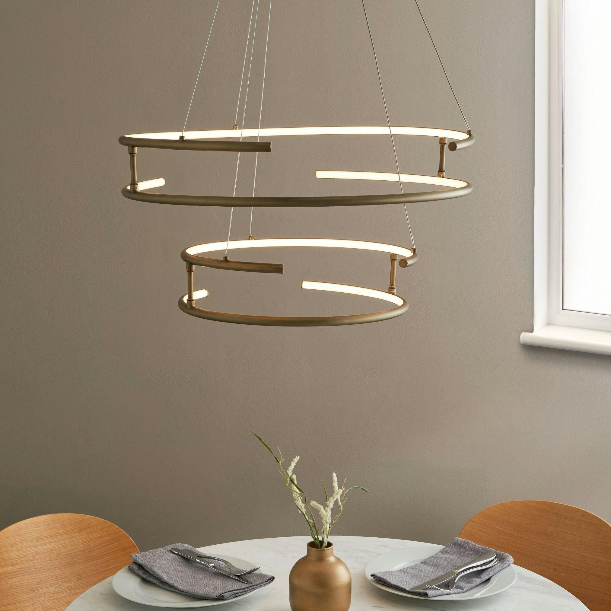 Rackhams Light Mabel Antique Brass Led Pendant Ceiling
