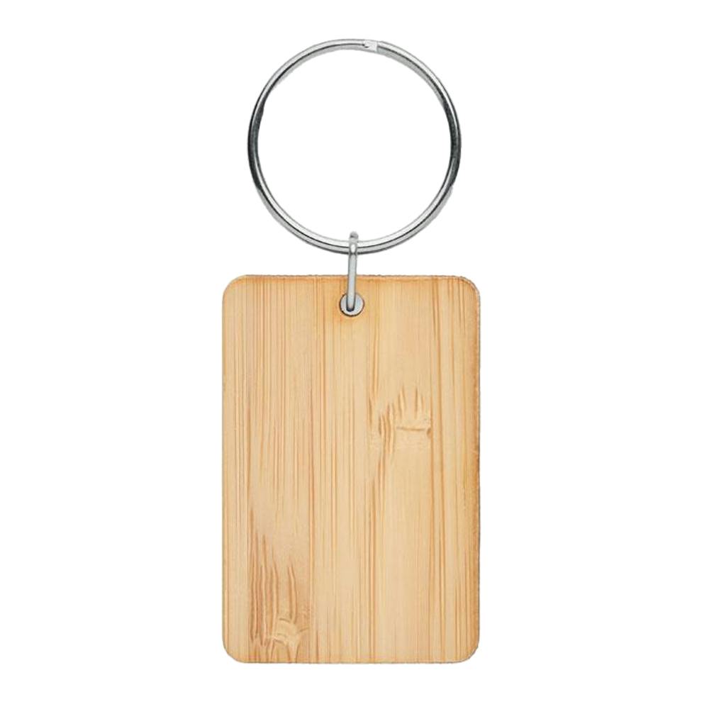 Midocean Angleboo Rectangular Bamboo Keyring - Wood - One Size - Wood