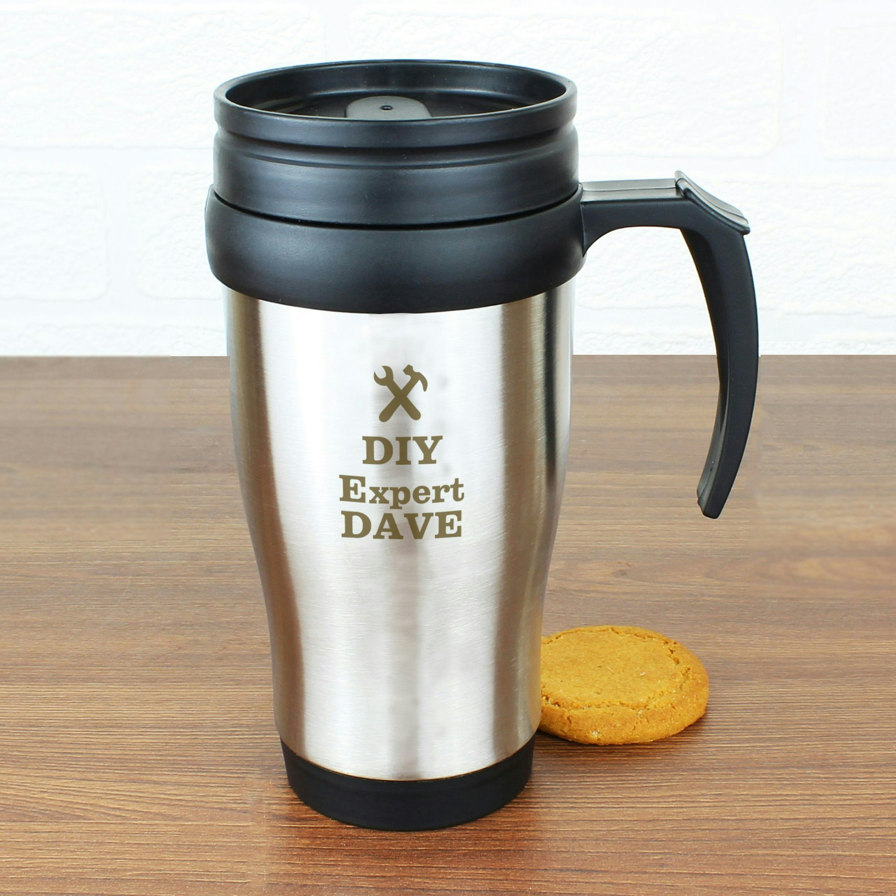 Rackhams Personalised Man At Work Travel Mug