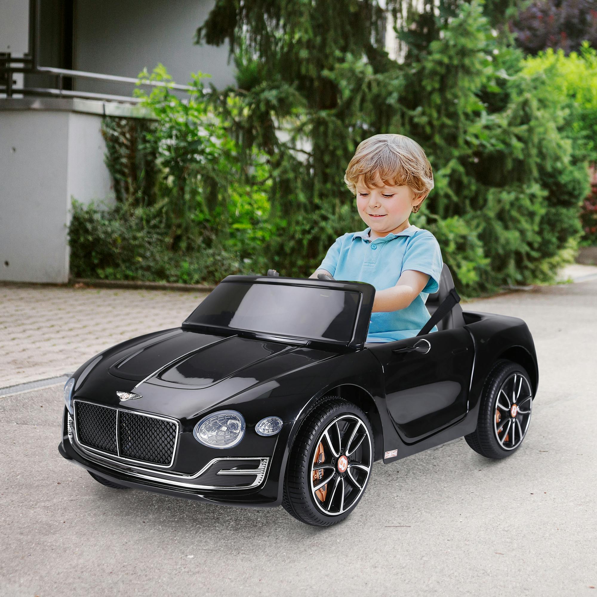 Homcom 370-045V70bk Bentley Gt Licensed 12V Electric Car For Kids, Kid's Electric Ride On With Remote Control, Ride On Car With Led Lights, Music, For 3-5 Years, Black - Image 2