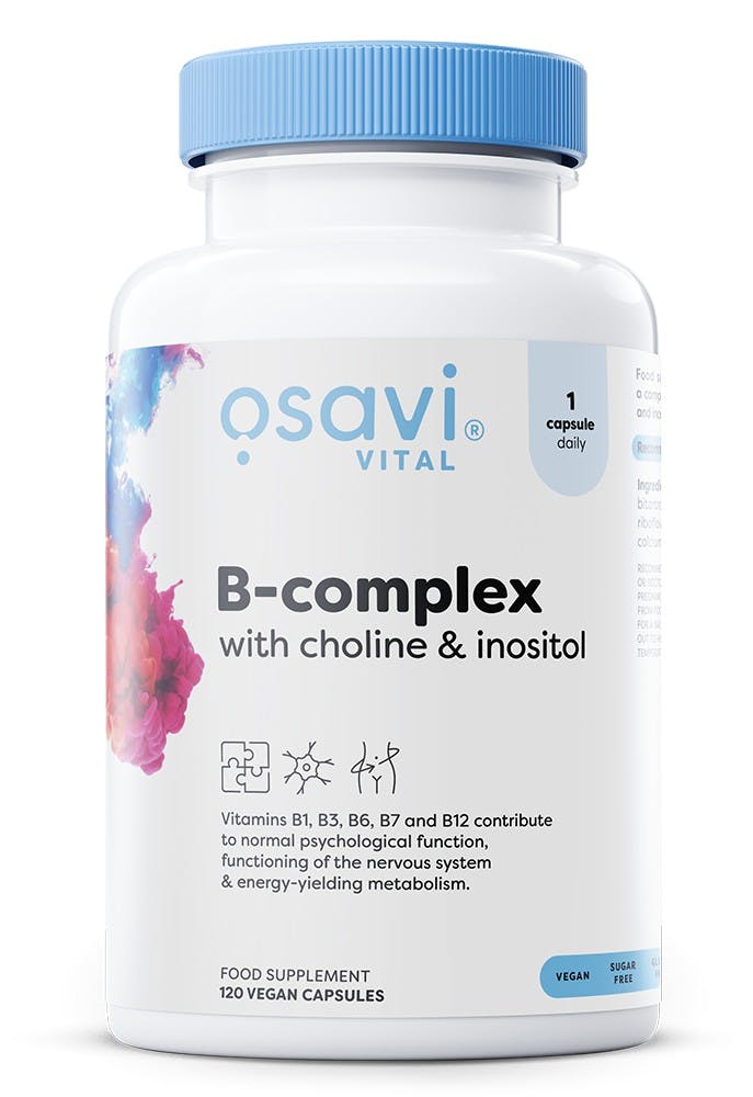 Osavi Vitamin B Complex + Choline + Inositol Energy Metabolism Vegan Capsules - 120 Capsules - Image 5