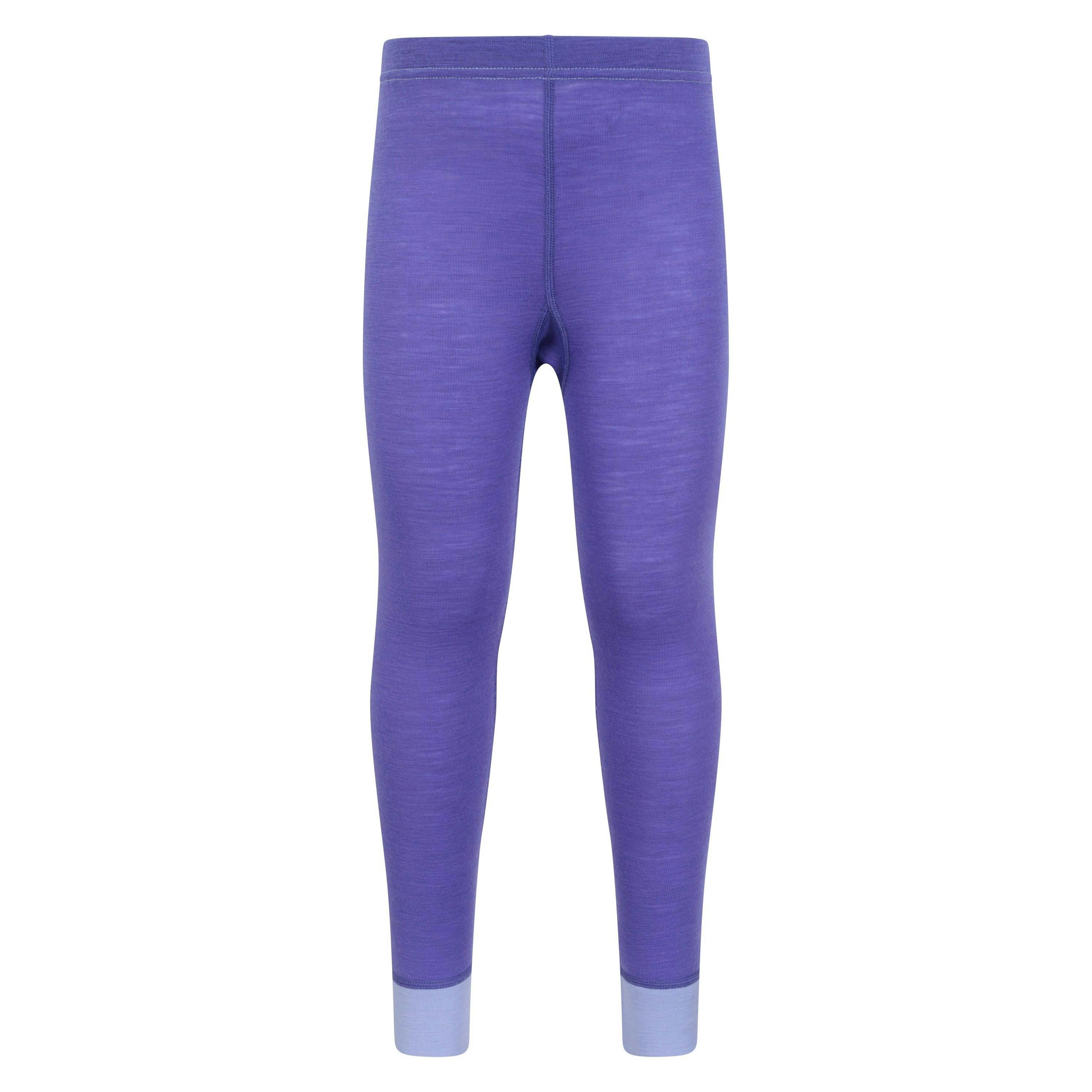 Mountain Warehouse Purple Childrens/Kids Ii Merino Wool Base Layer Bottoms - 3-4 Years - 70% Merino Wool/30% Polyester