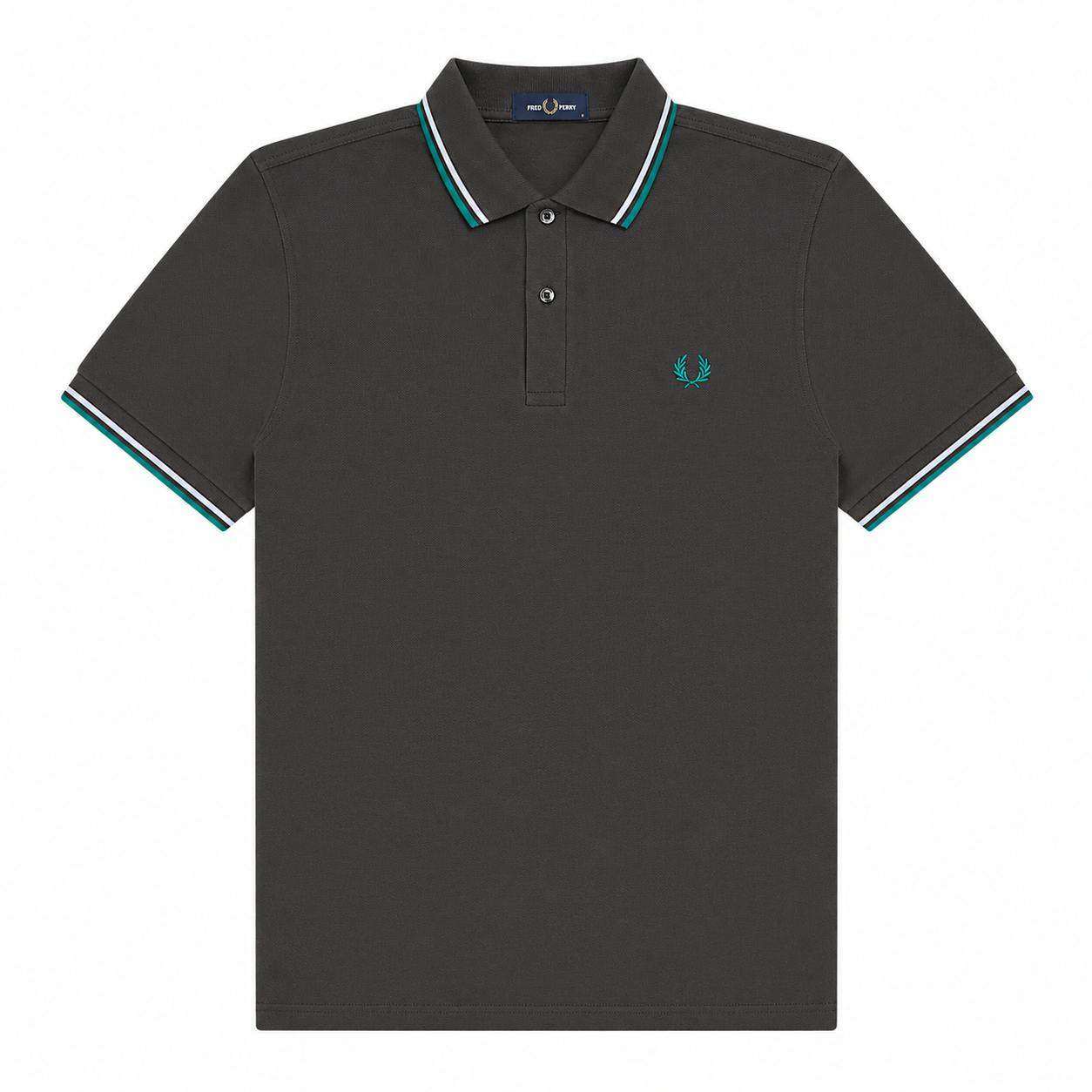 Fred Perry Grey/Light/Green Twin Tipped Polo Shirt Anchor / Ice/Sport - 3XL