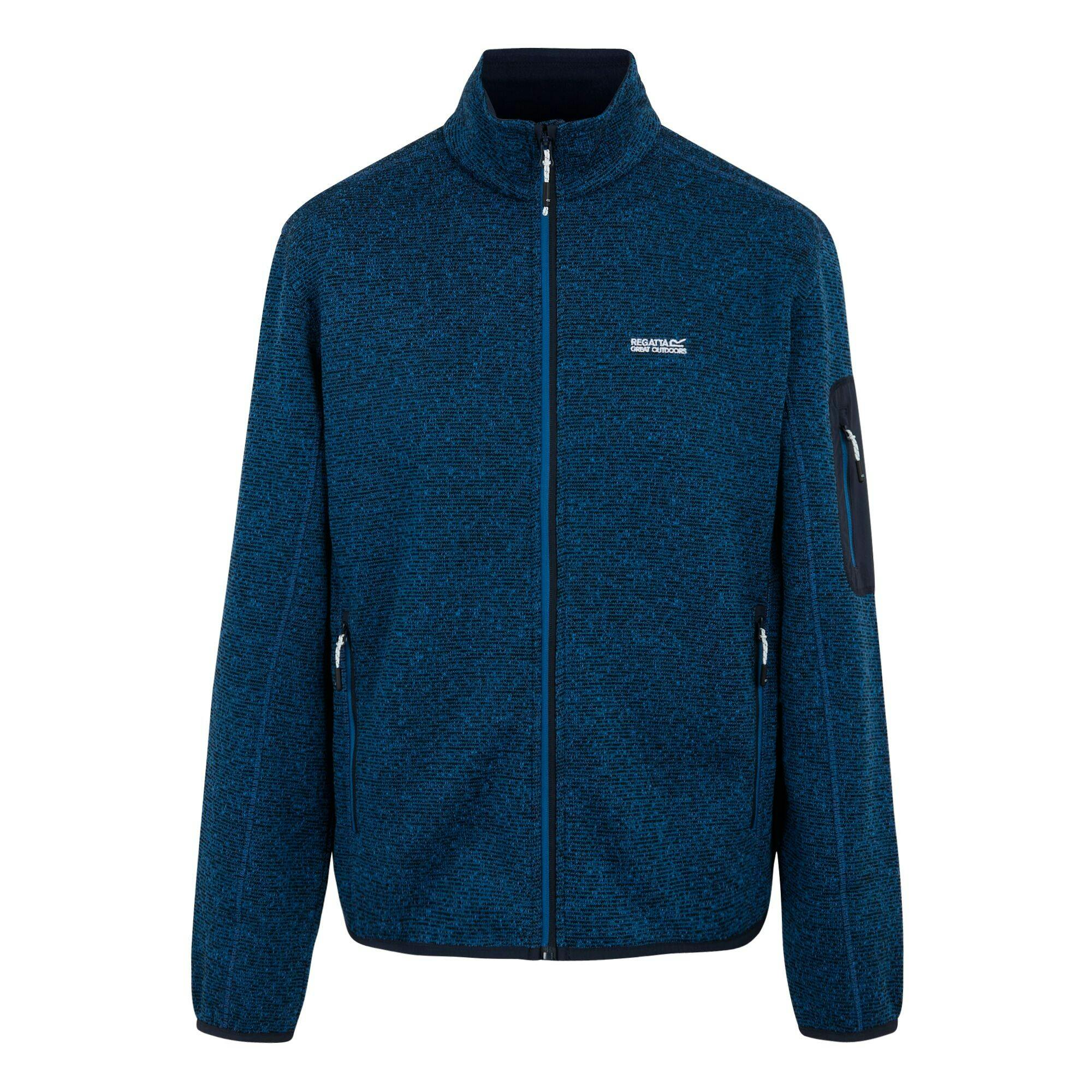 Regatta Men's Blue Newhill Marl Full Zip Fleece Jacket - Snorkel - Xxl - Snorkel - 70% Polyester/30% Recycled Polyester