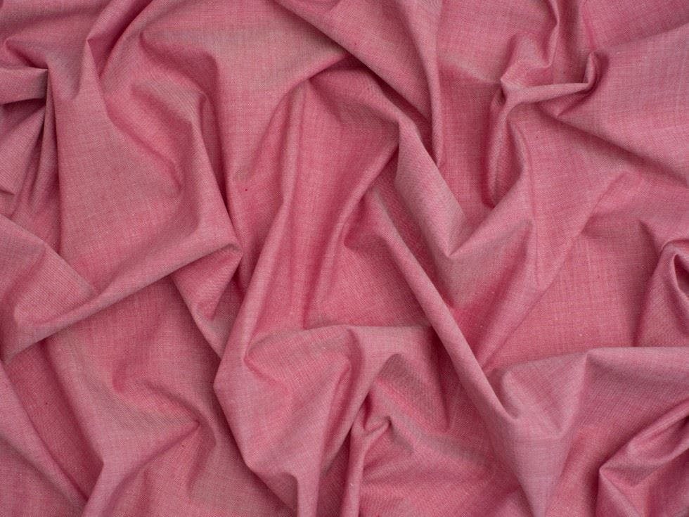 Minerva Magenta Core Range Yarn Dyed Cotton Chambray Fabric - Plain Design Dressmaking Fabric, 144 Cm / 57" Wide - Per Metre