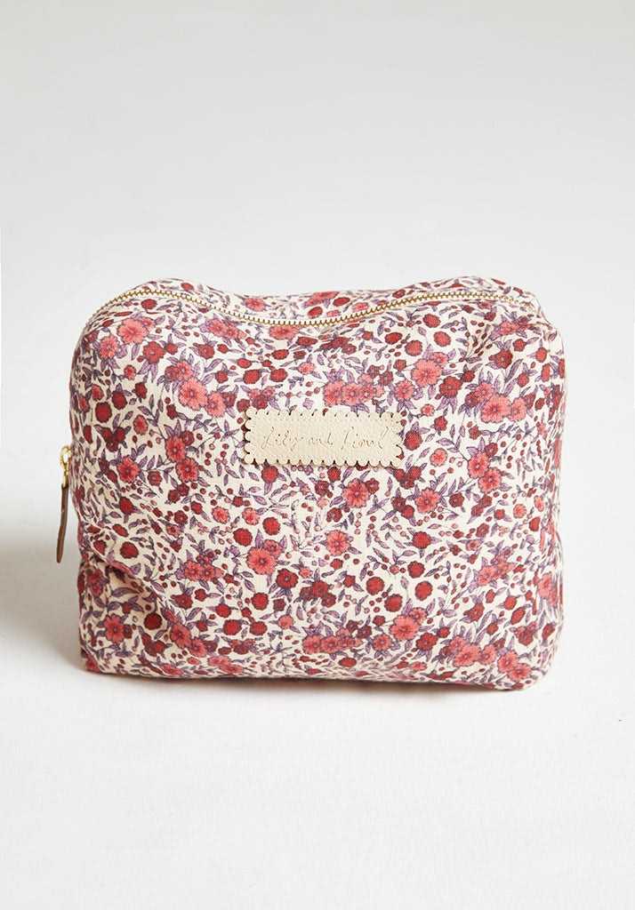 Lily And Lionel Pink Nola Aster Print Wash Bag In