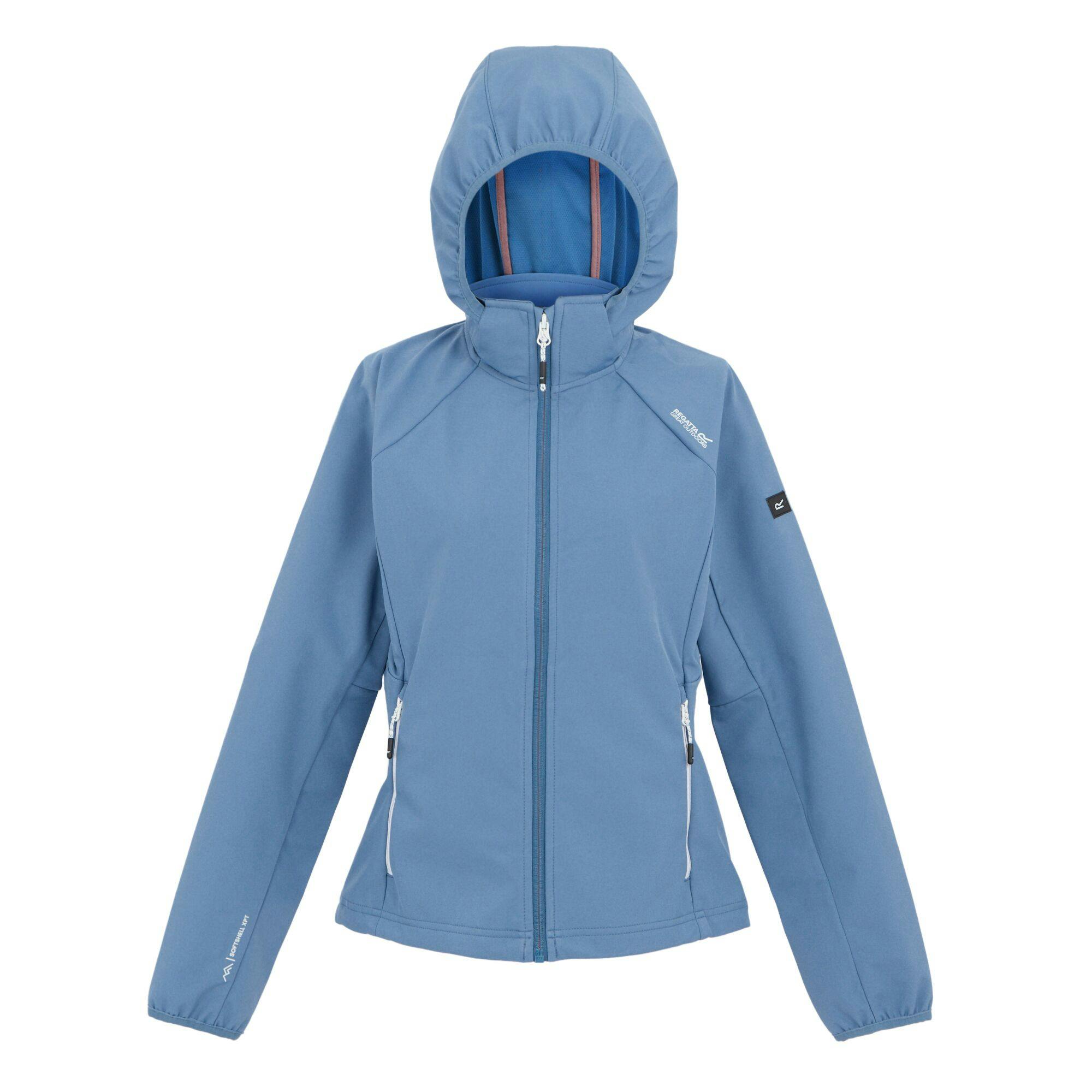 Regatta Women's Blue/White Bourda Soft Shell Jacket - Coronet - 20 Uk - Coronet - 96% Polyester/4% Elastane