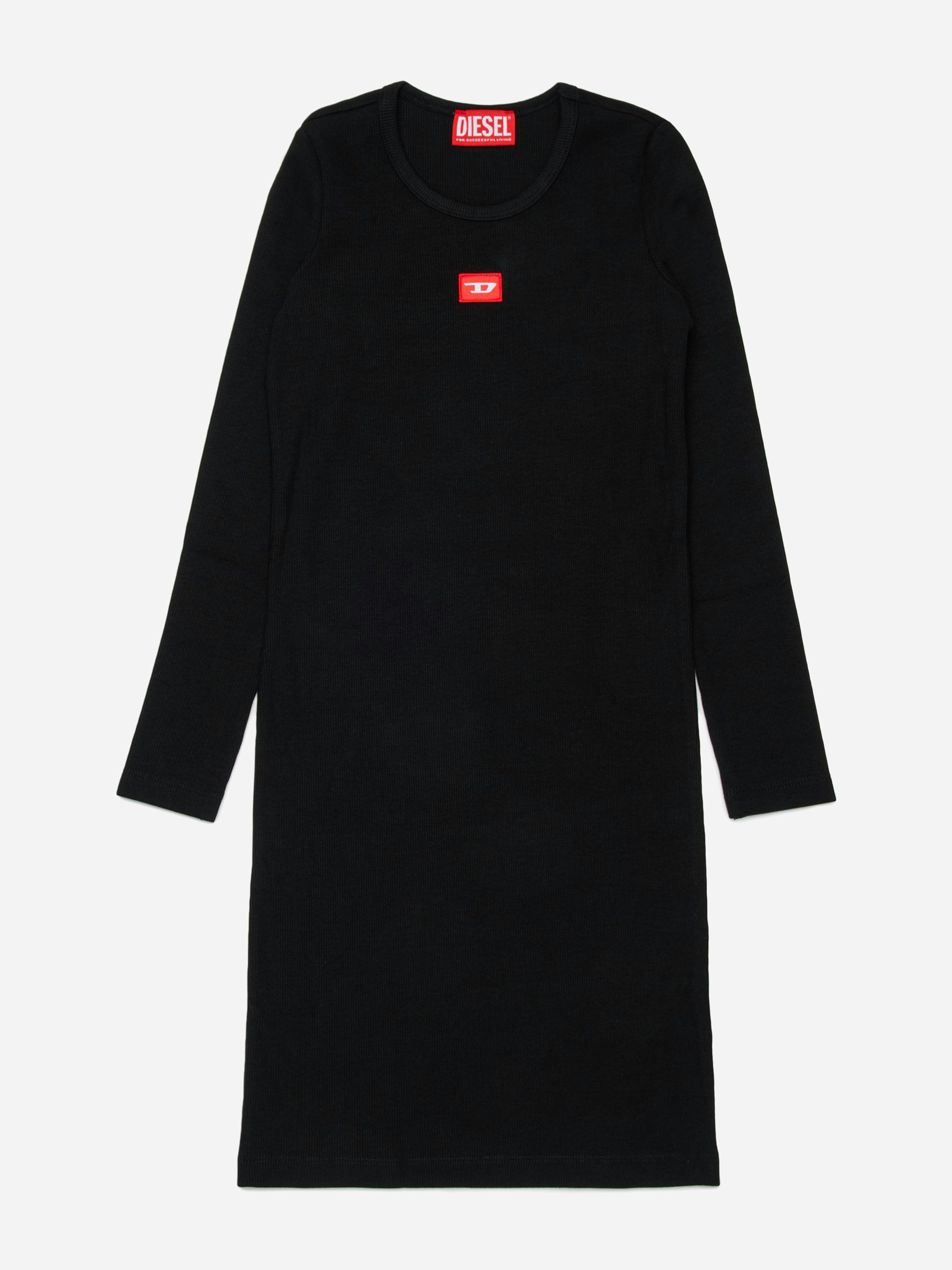 Diesel Girls Black Logo Sweater Dress In - 6 Yrs