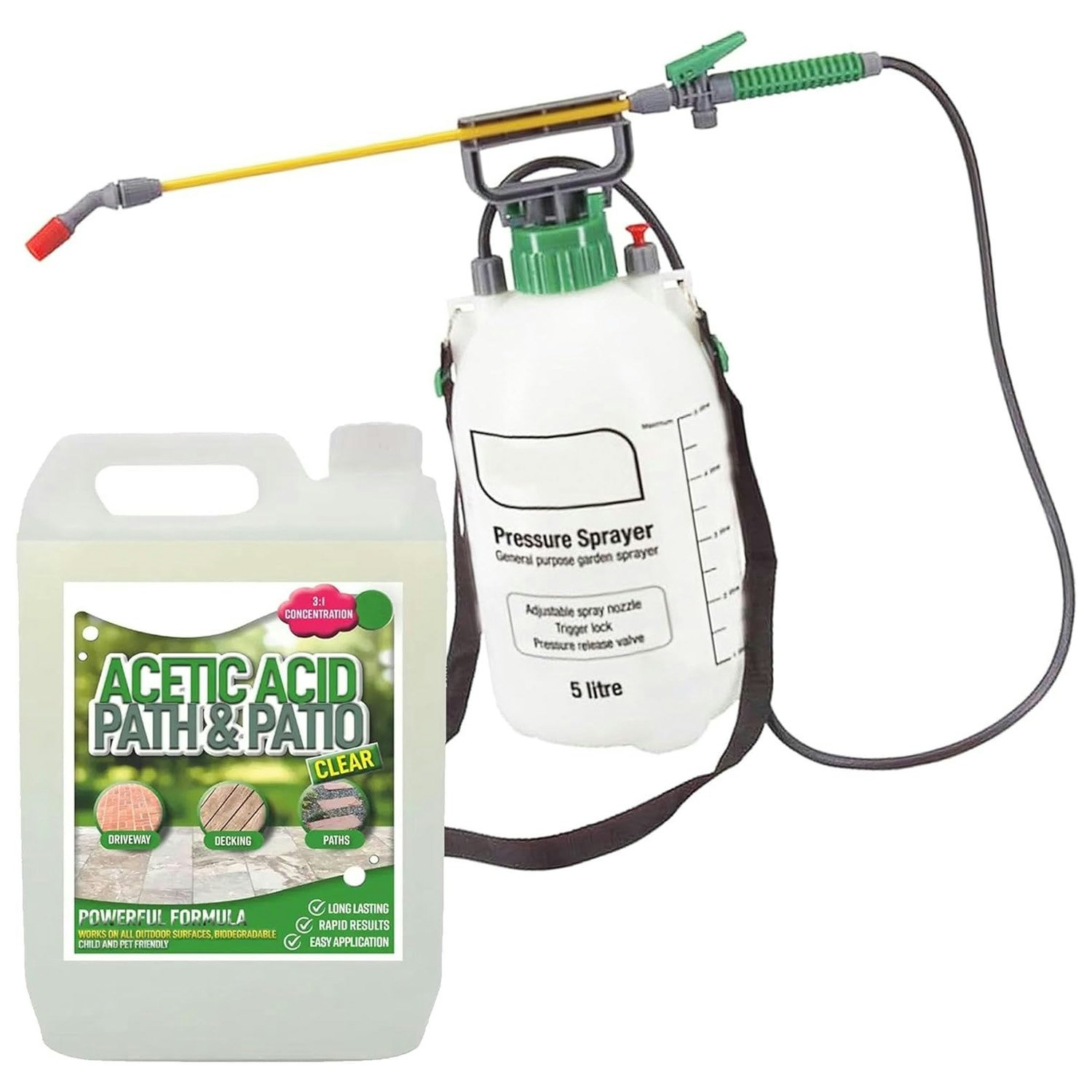 Rackhams 5L Pressure Sprayer & Garden Acetic Acid Vinegar