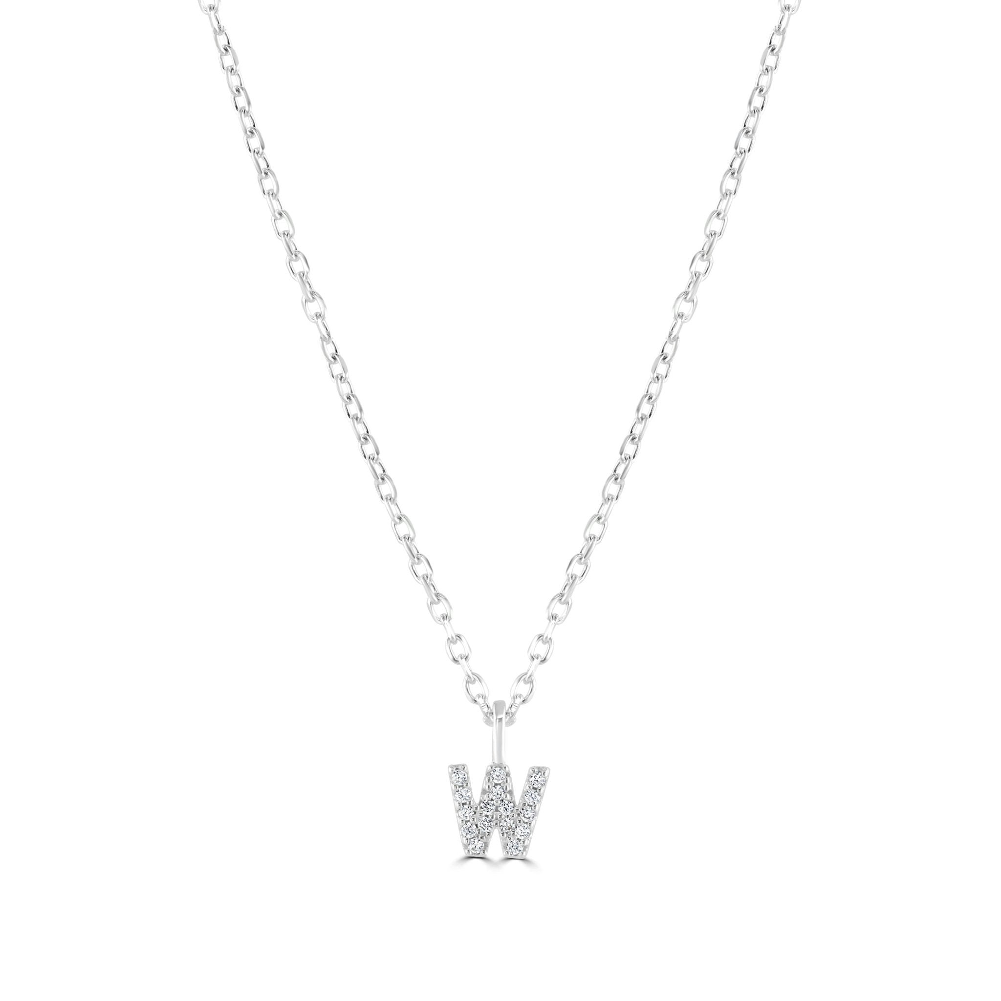 Mylee London Silver Sterling Crystal Initial Necklace - No - W