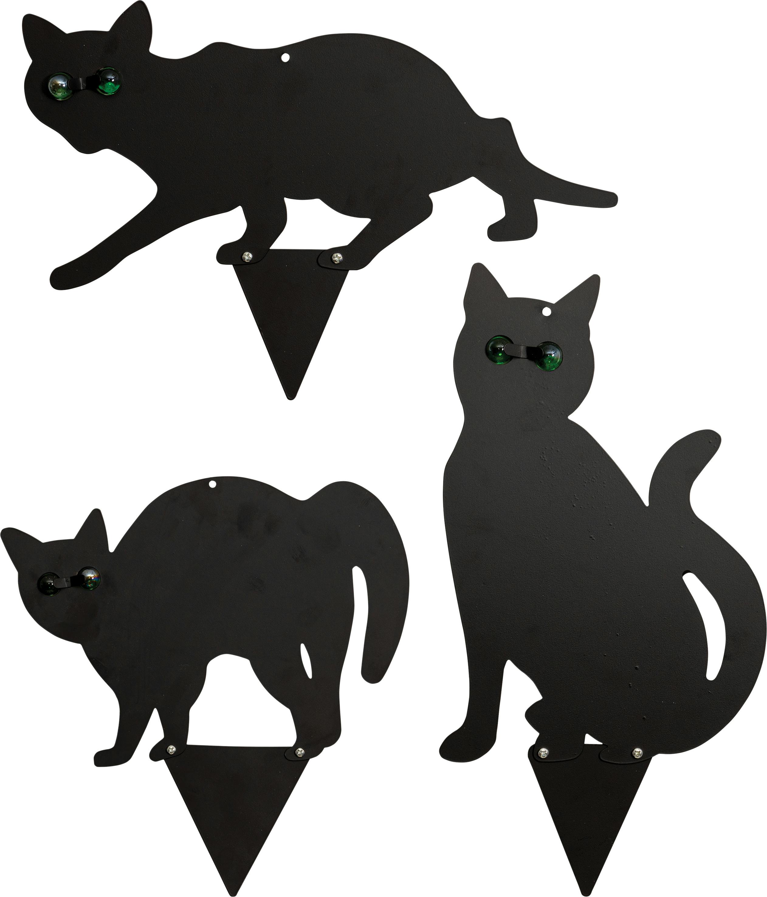 Rackhams Home And Garden Life-Sized Decoy Cat - Bird And Small Mammal Scaring Device With Realistic Reflective Eyes - Pack Of 3