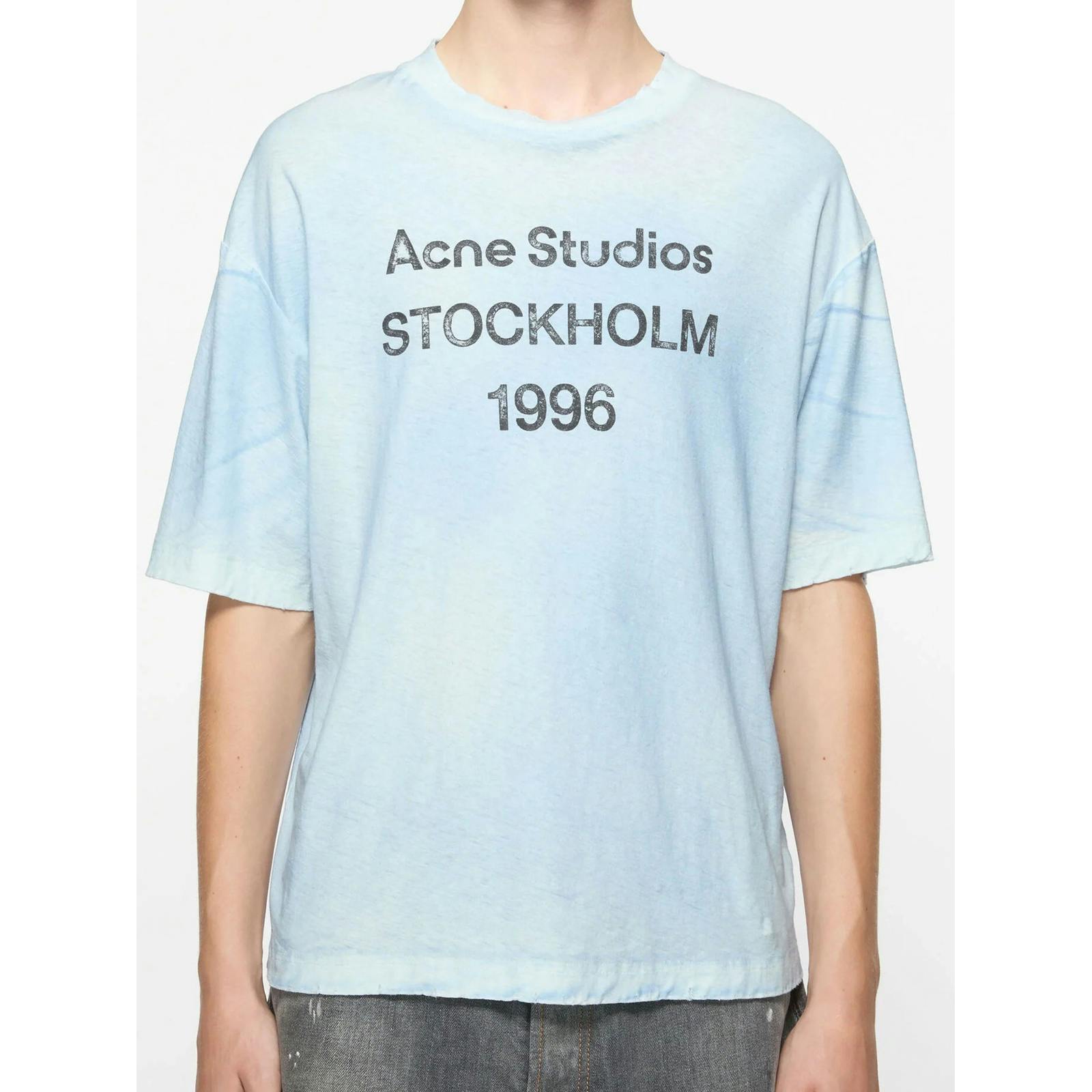 Acne Studios Blue Logo T-Shirt In - L