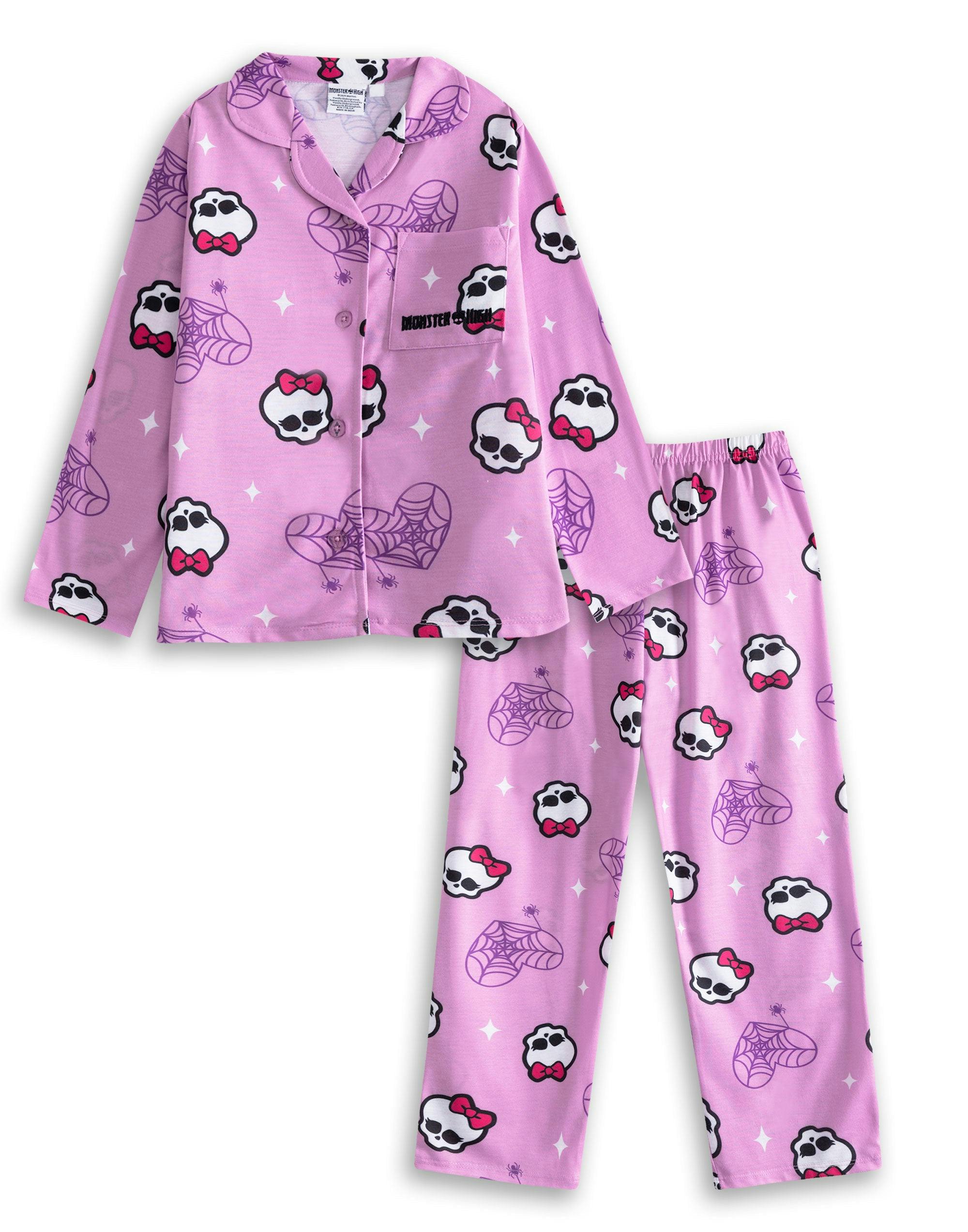 Vanilla Underground Girls Pink Monster High Character Long Sleeve Long Leg Pyjama Set - 4-5 Years