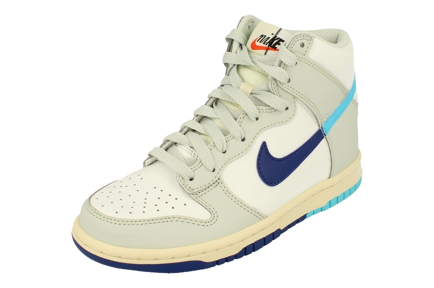 Nike White/Blue Dunk High Se Gs Trainers Fn7995 100 - Uk 6 | Us 6.5Y | Eu 39