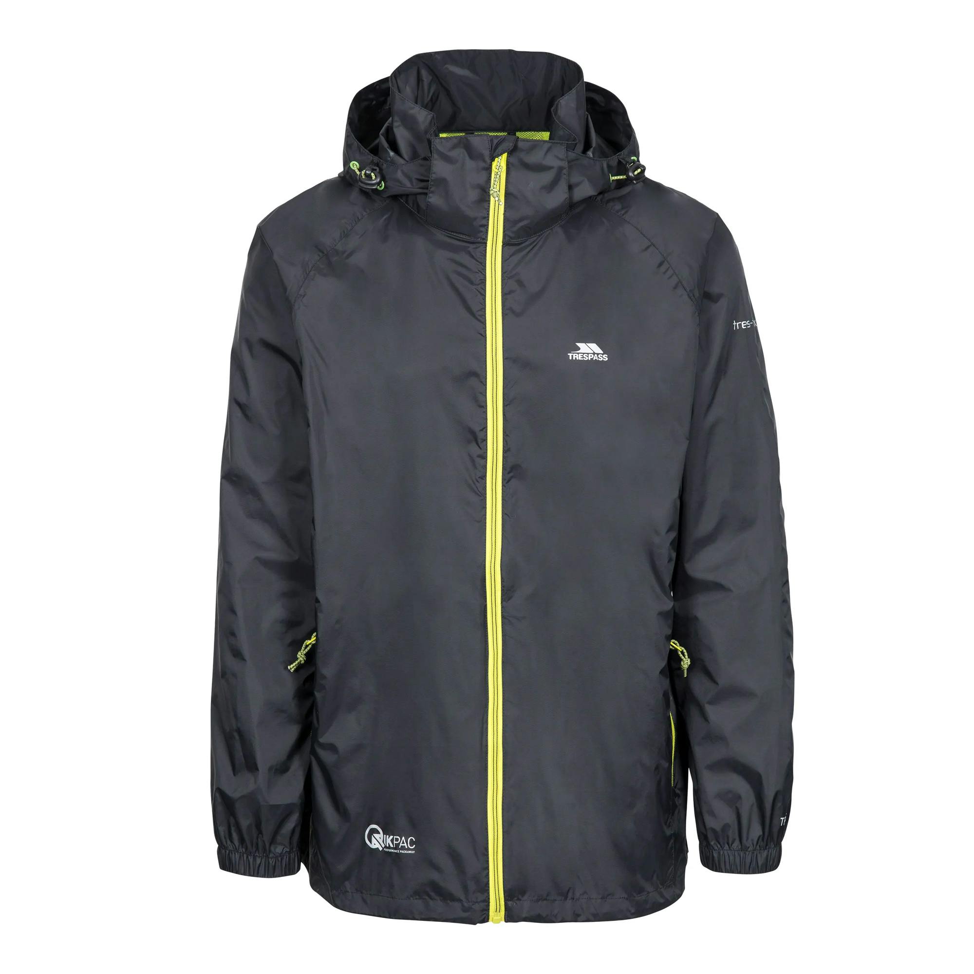 Trespass Unisex Black Qikpac X Packaway Jacket - S - 100% Polyester