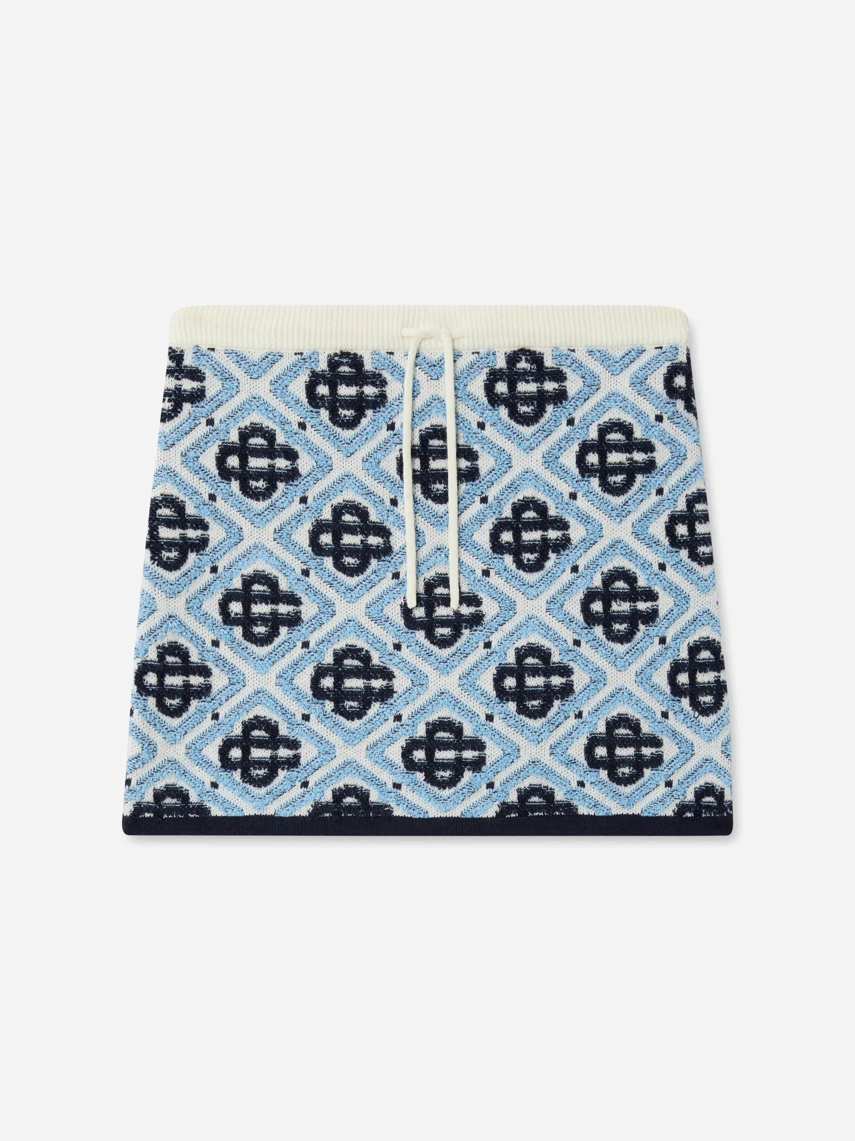 Casablanca , Kids Skirts, Female, Blue, 11 Y | 146 Cm, Textured Monogram Skirt - Image 5