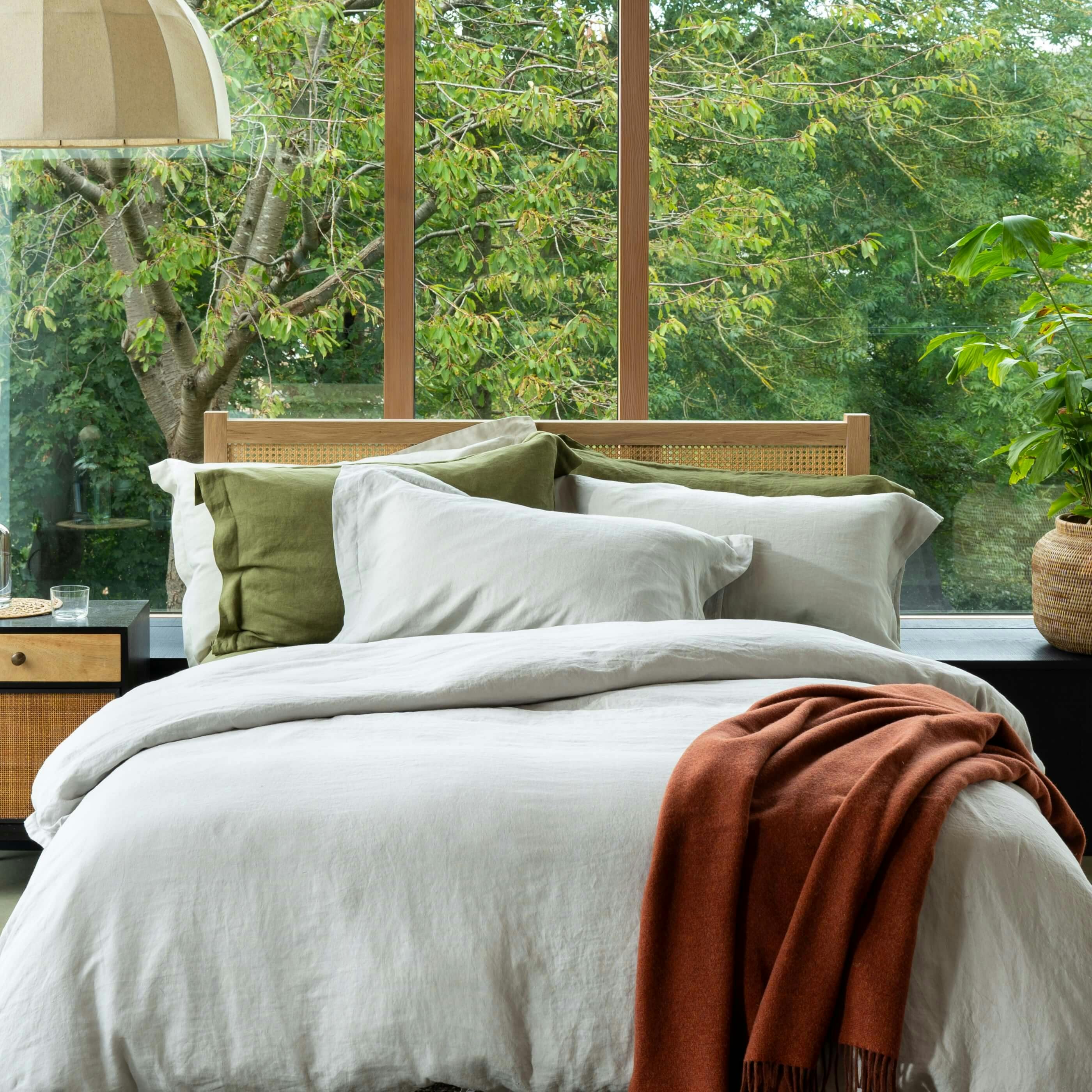Rackhams Light/Grey French Linen Duvet Cover - King