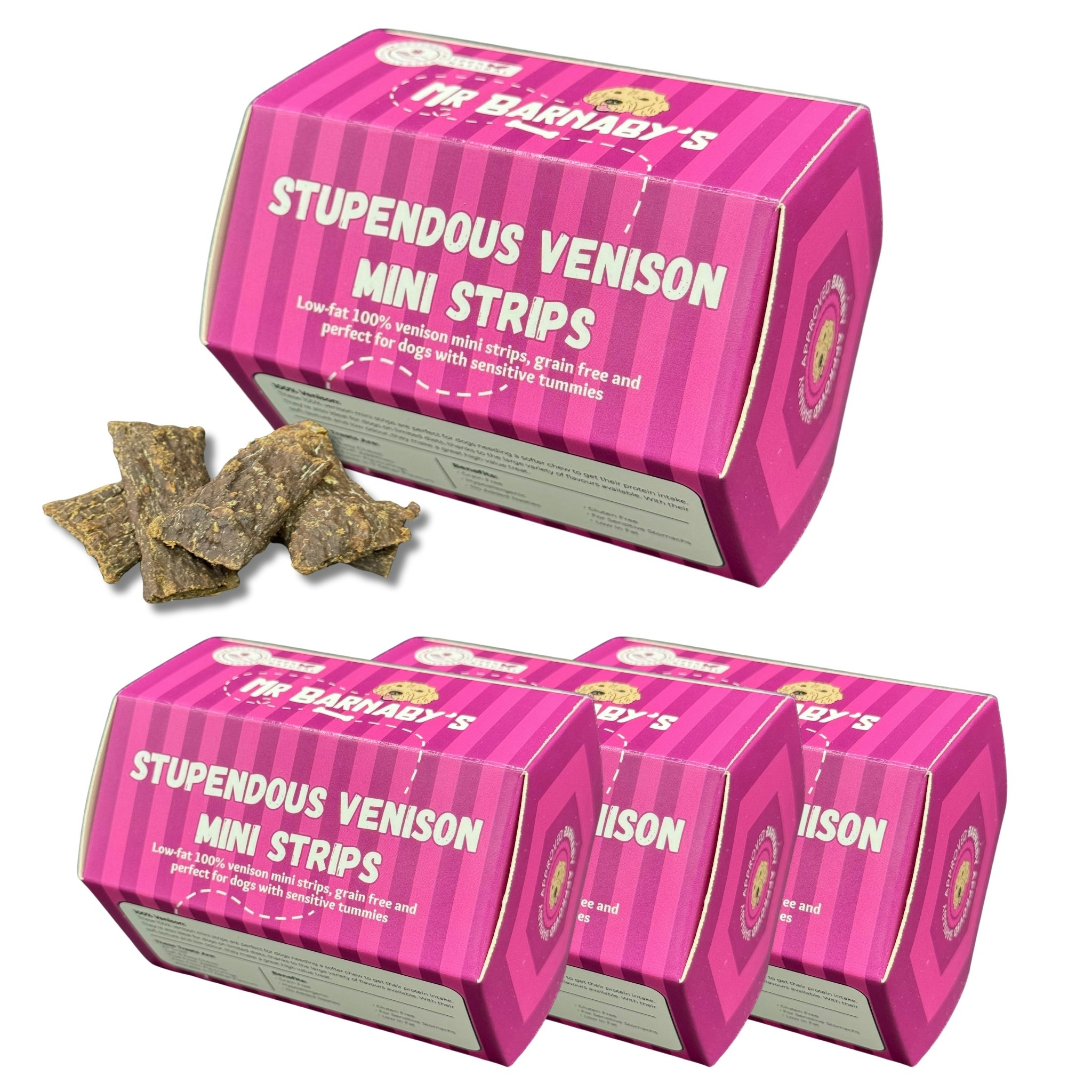 Mr Barnaby’s Grain Mr Barnaby's Stupendous Venison Mini Strips Dog Treats (Pack Of4) - Pack Of 4 - 4