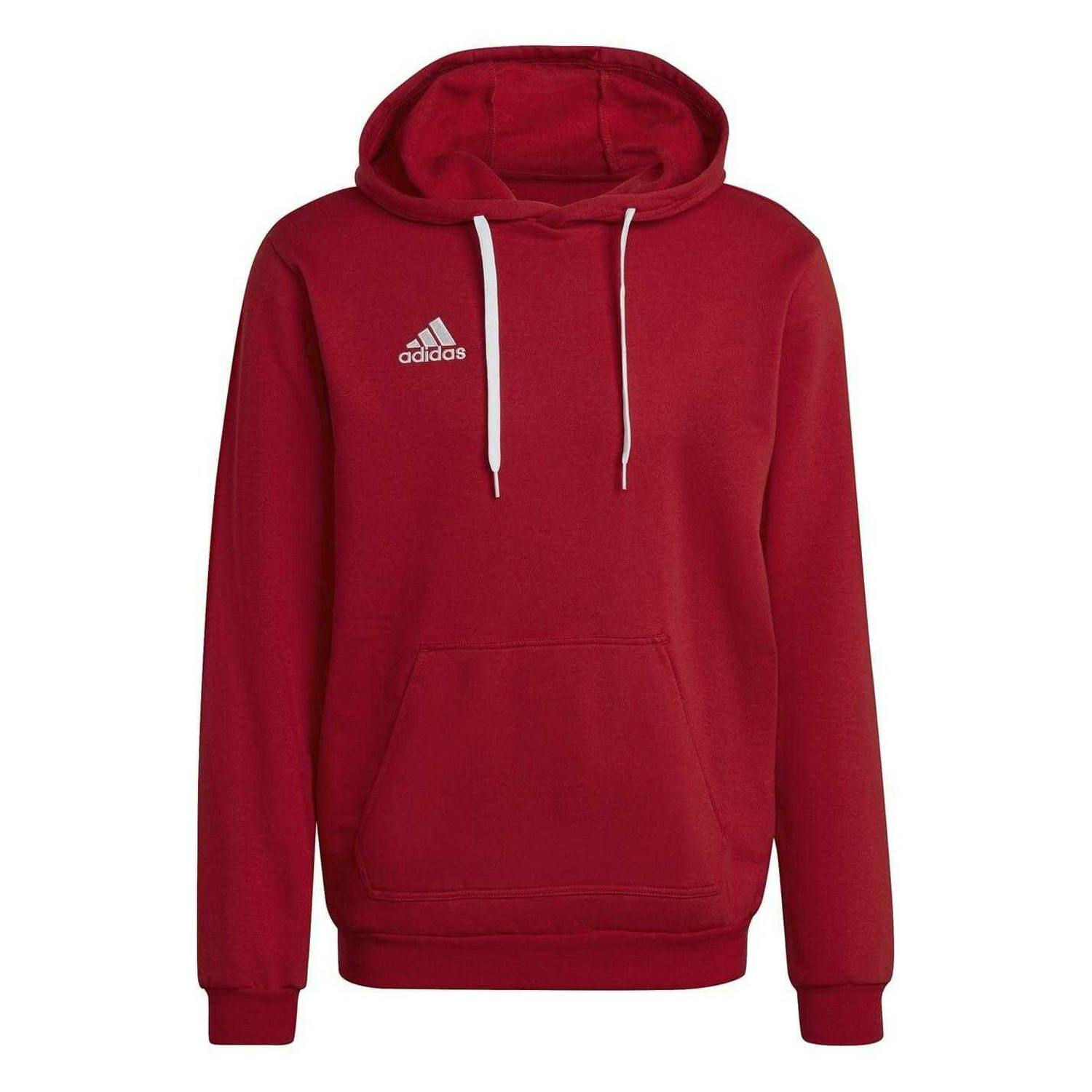 Adidas Men's Red Entrada 22 Cotton Blend Pullover Hoodie - Xl - 70% Cotton/30% Polyester