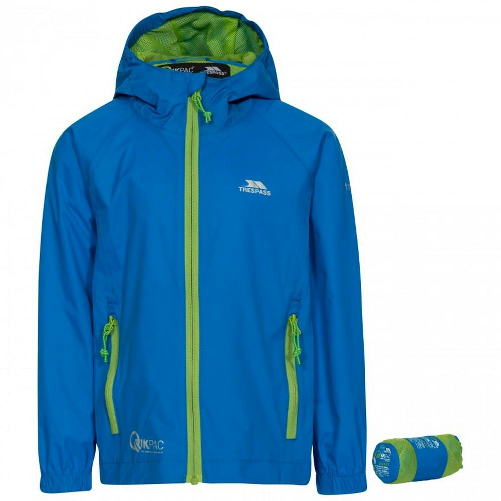 Trespass Cobalt Childrens/Kids Qikpac Waterproof Packaway Jacket - 3/4 Years - 100% Egyptian Cottom