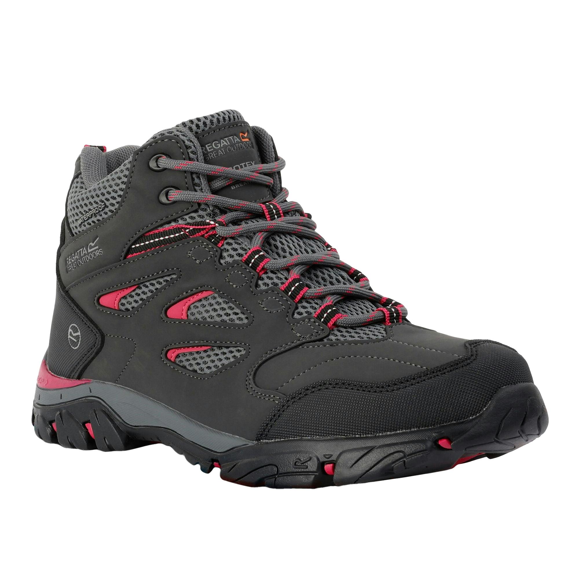 Regatta Women's Pink Holcombe Iep Mid Hiking Boots - Ash/ Potion - 6 Uk - Ash/ Potion - 85% Polyurethane/15% Polyester