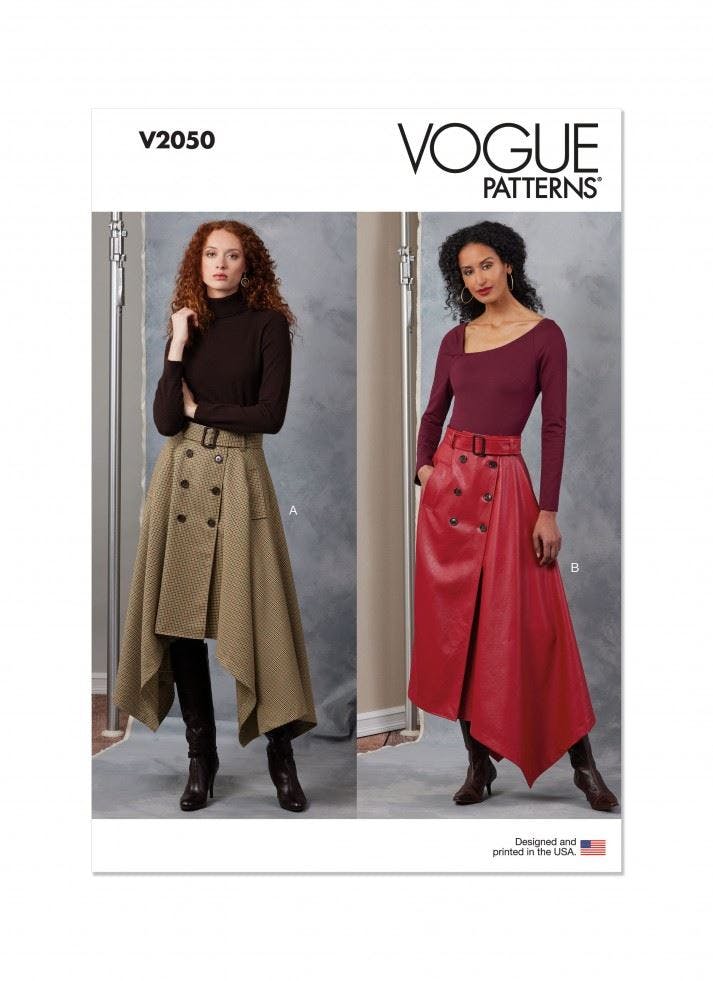 Vogue Women's Sewing Pattern 2050, Skirts, Belts For B5 (8-10-12-14-16) - Intermediate - B5 (8-10-12-14-16)