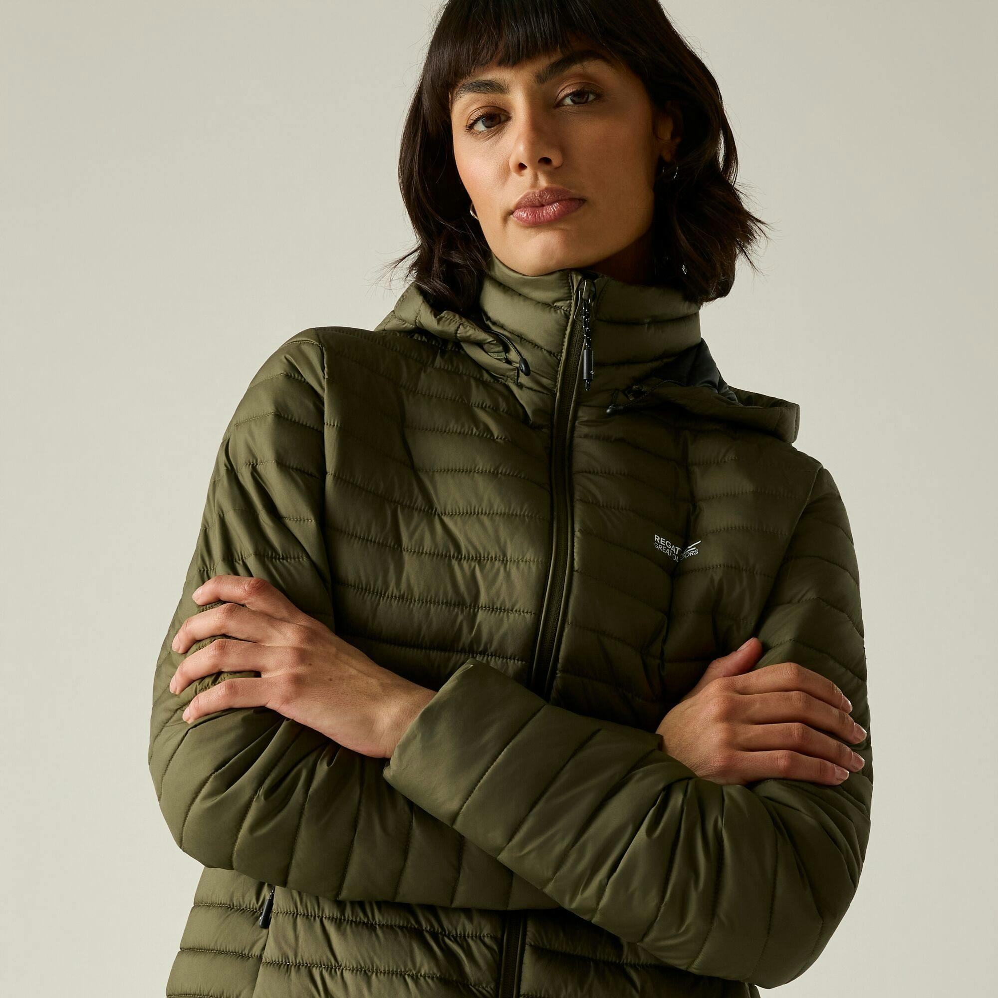 Regatta Women's / Selenar Quilted Long Jacket - Olive Night - 8 Uk - Olive Night - 70% Polyester/30% Recycled Polyester