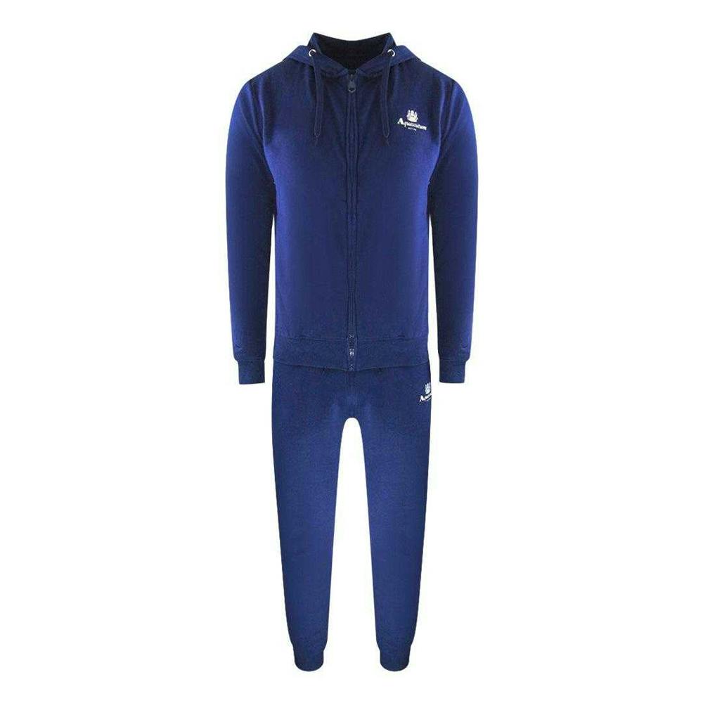 Aquascutum Men's Blue Full Zip Tracksuit Set - S - 95% Cotton/5% Elastane