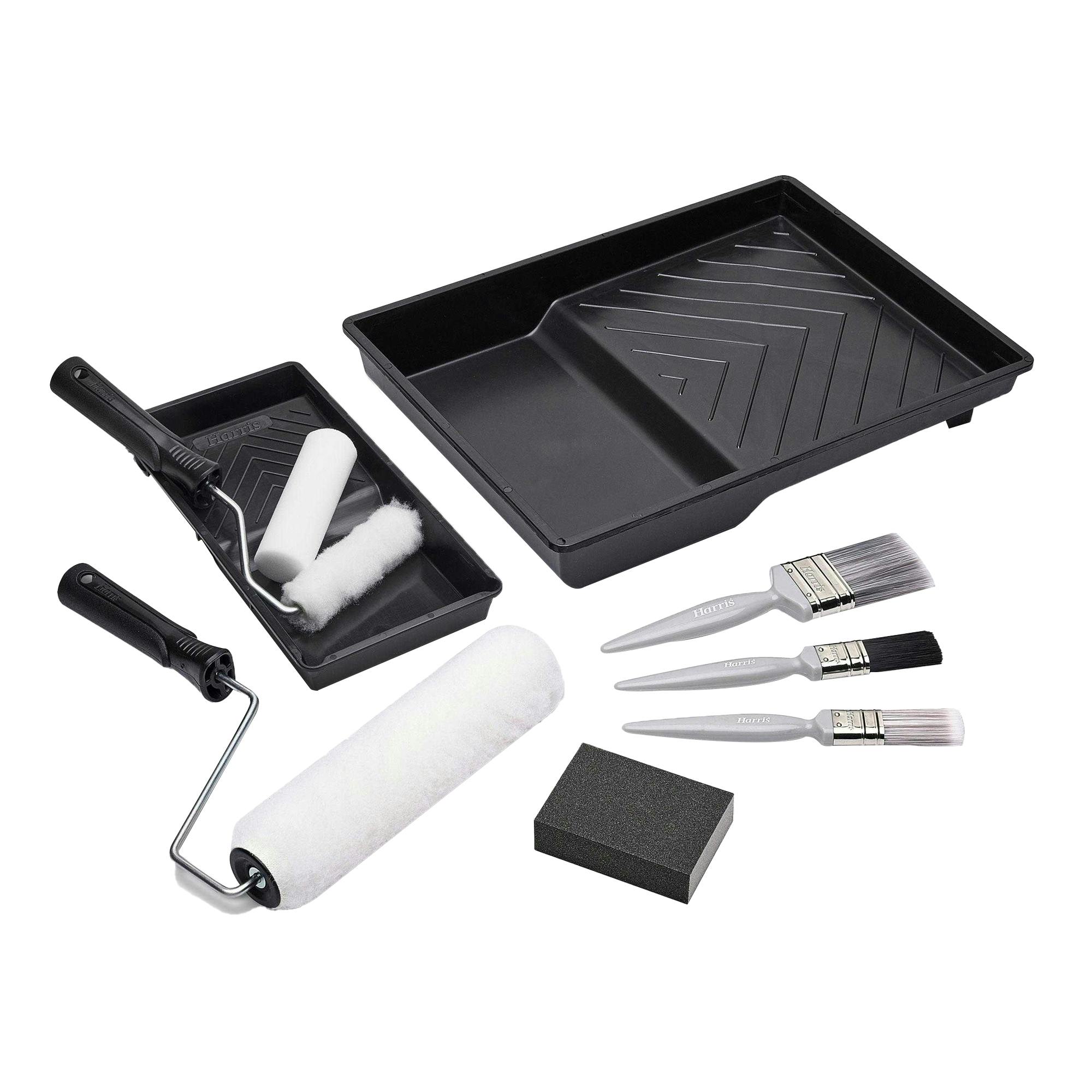Harris Black/White Essentials Paint Roller & Tray Set (Pack Of 11)