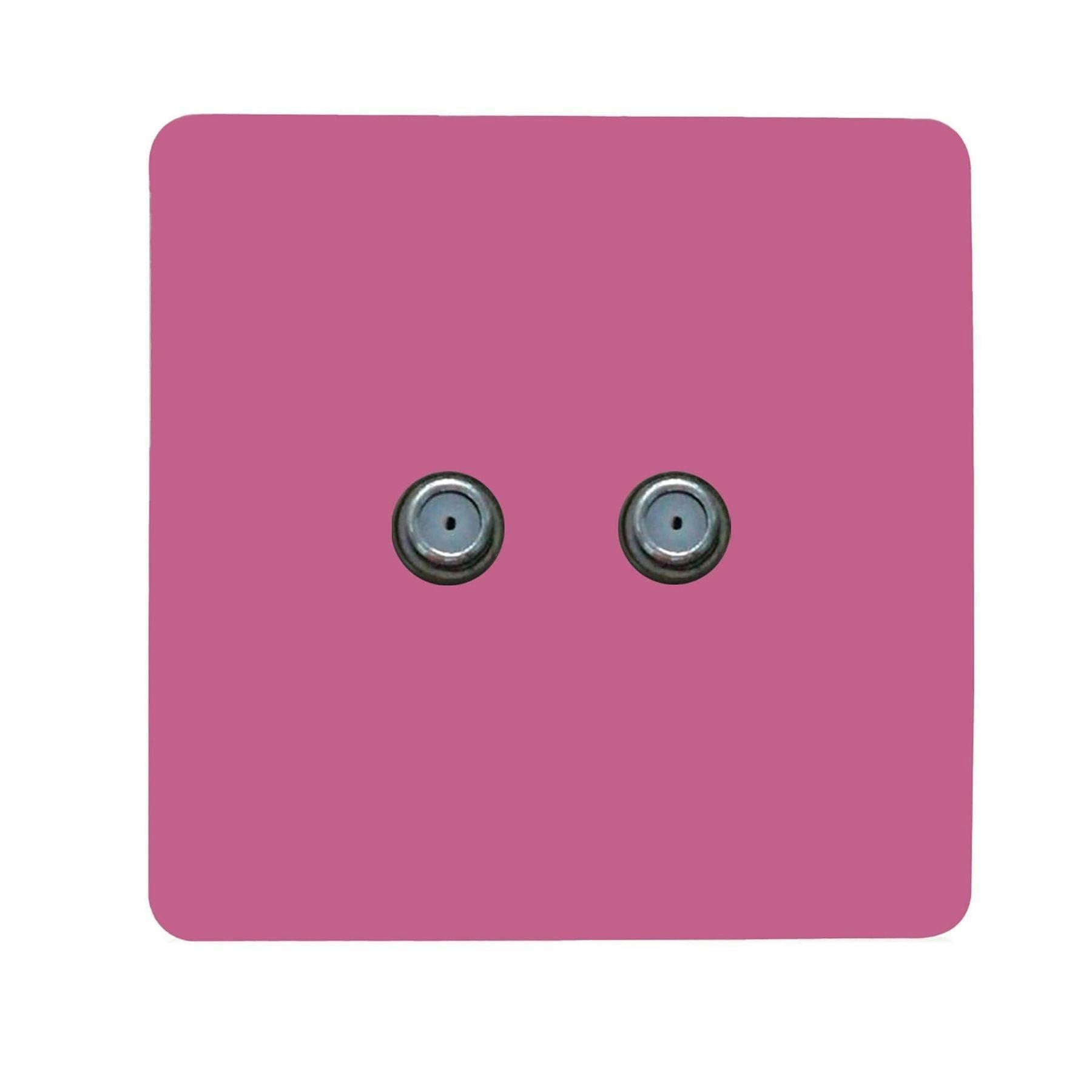 Trendi Switch 2 Gang Male F-Type Satellite Socket - Pink - 2 - Image 3