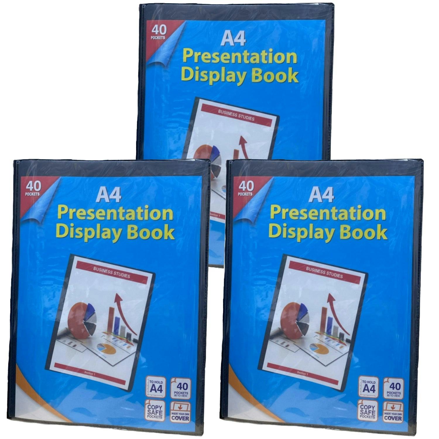 Rackhams Blue 3-Pack A4 Presentation Books Document Folders