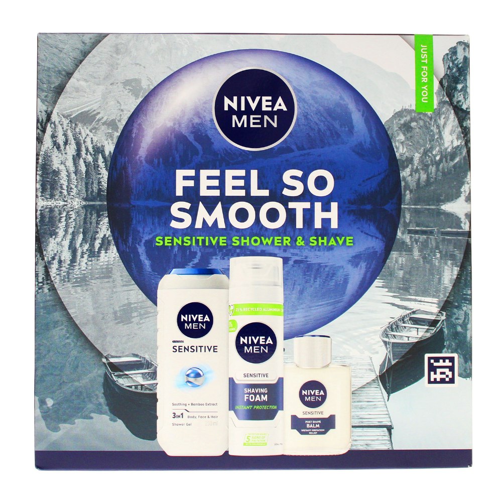 Nivea Men's Feel So Smooth Sensitive Shower & Shave 3Pc Gift Set