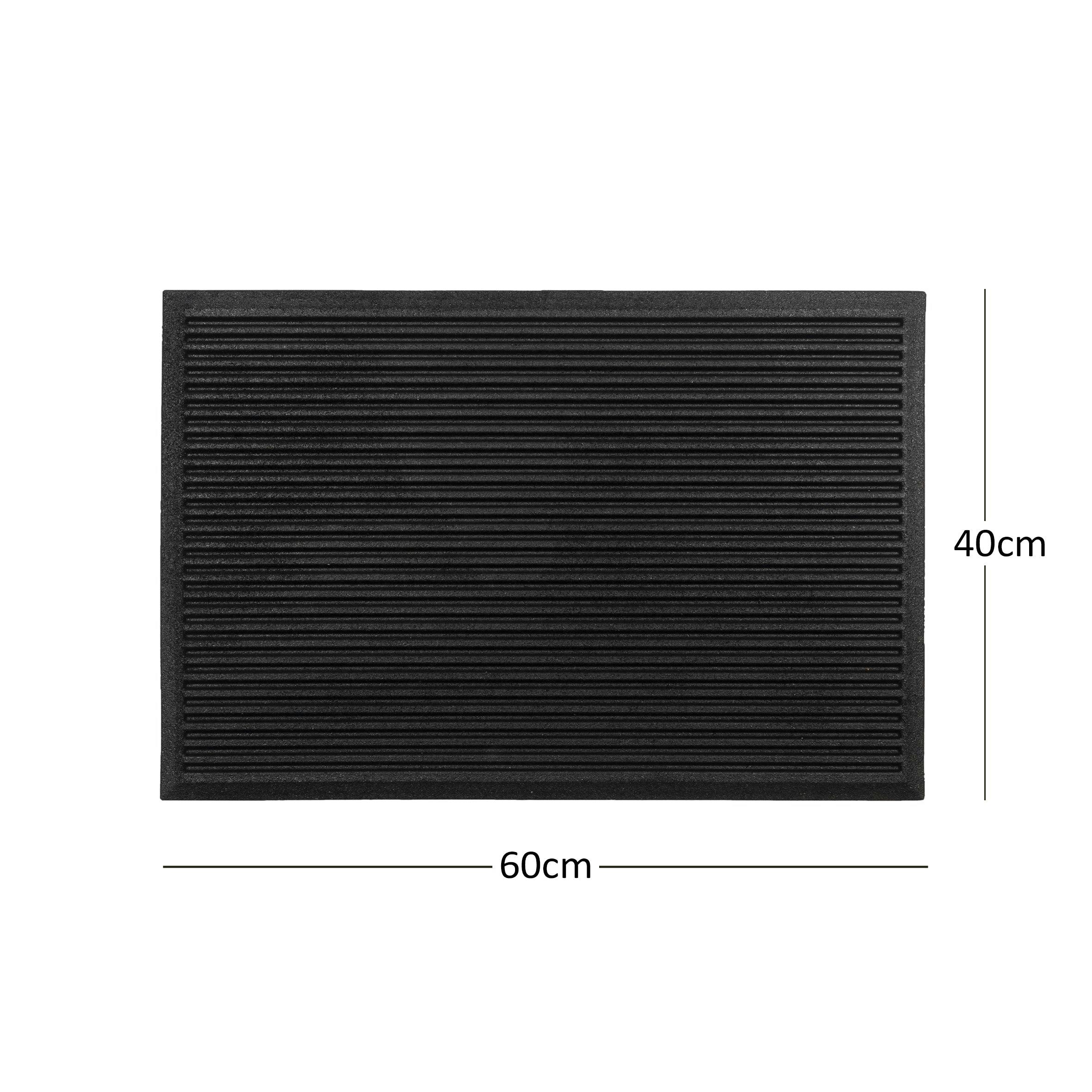 Nicoman Ribbed Harmony Indoor/Outdoor Entrance Door Mat - 60Cm X 40Cm Small