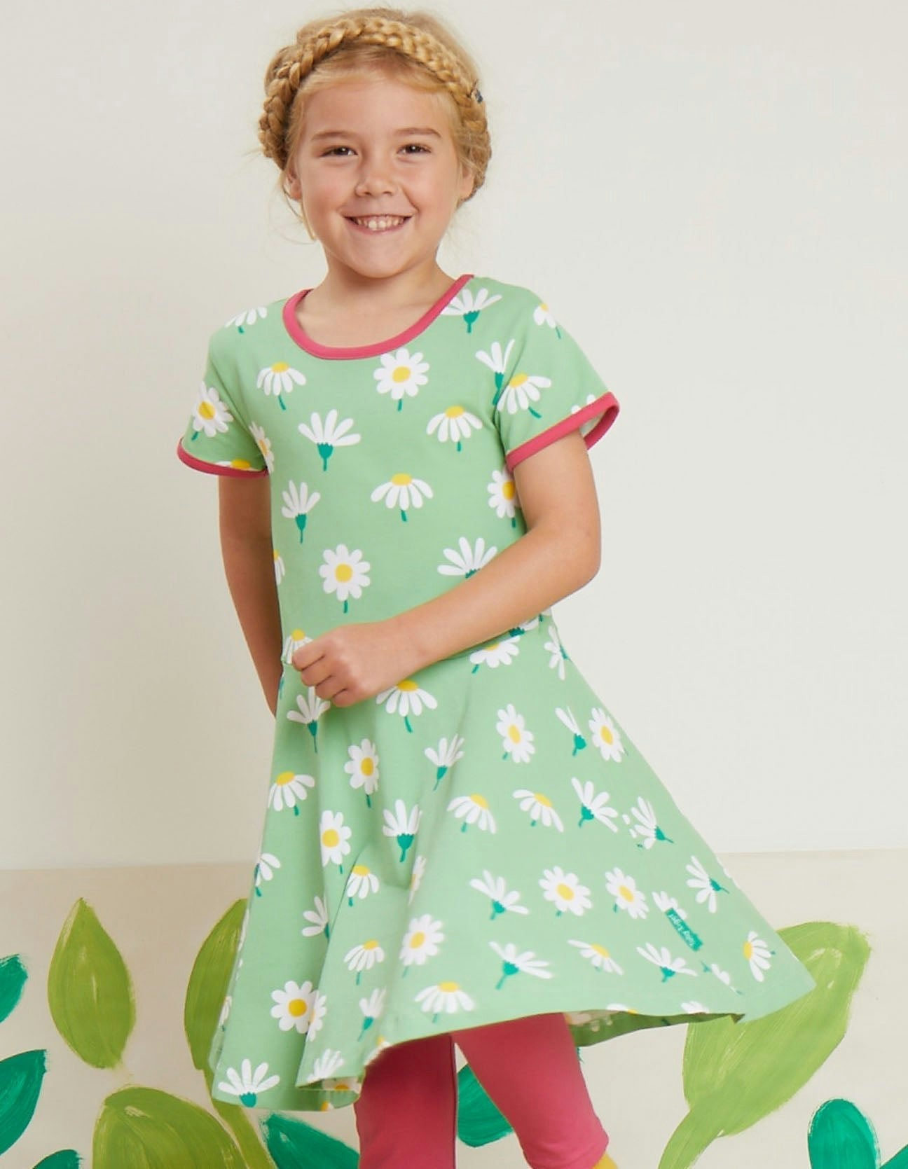 Toby Tiger Organic Daisy Print Skater Dress - 18-24M / 92Cm
