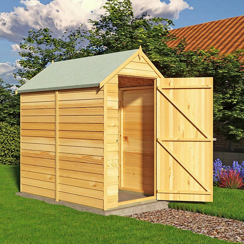 Rackhams Super Value Overlap Apex Garden Shed 6 X 4Ft