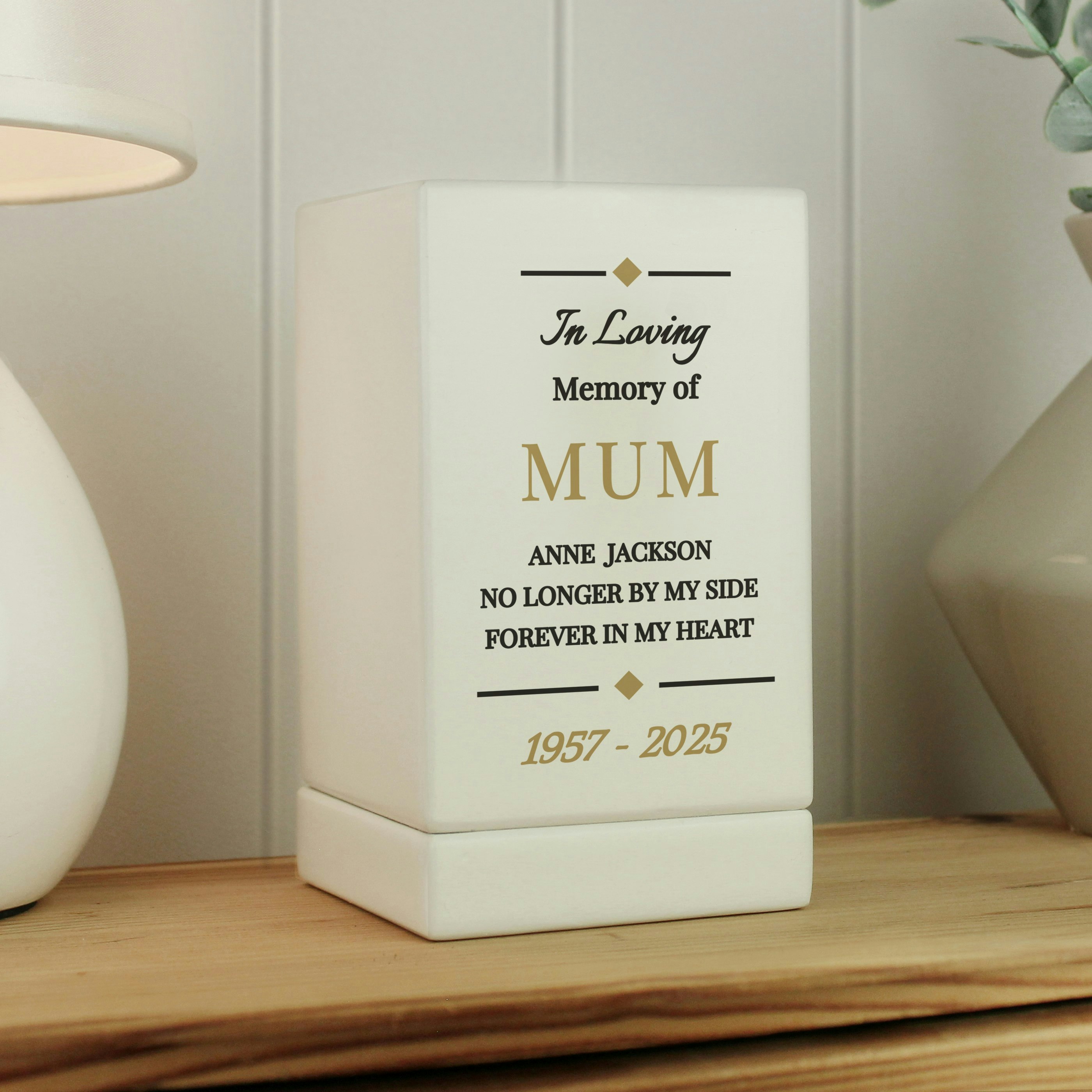 Rackhams Personalised Memorial Small Wooden Urn