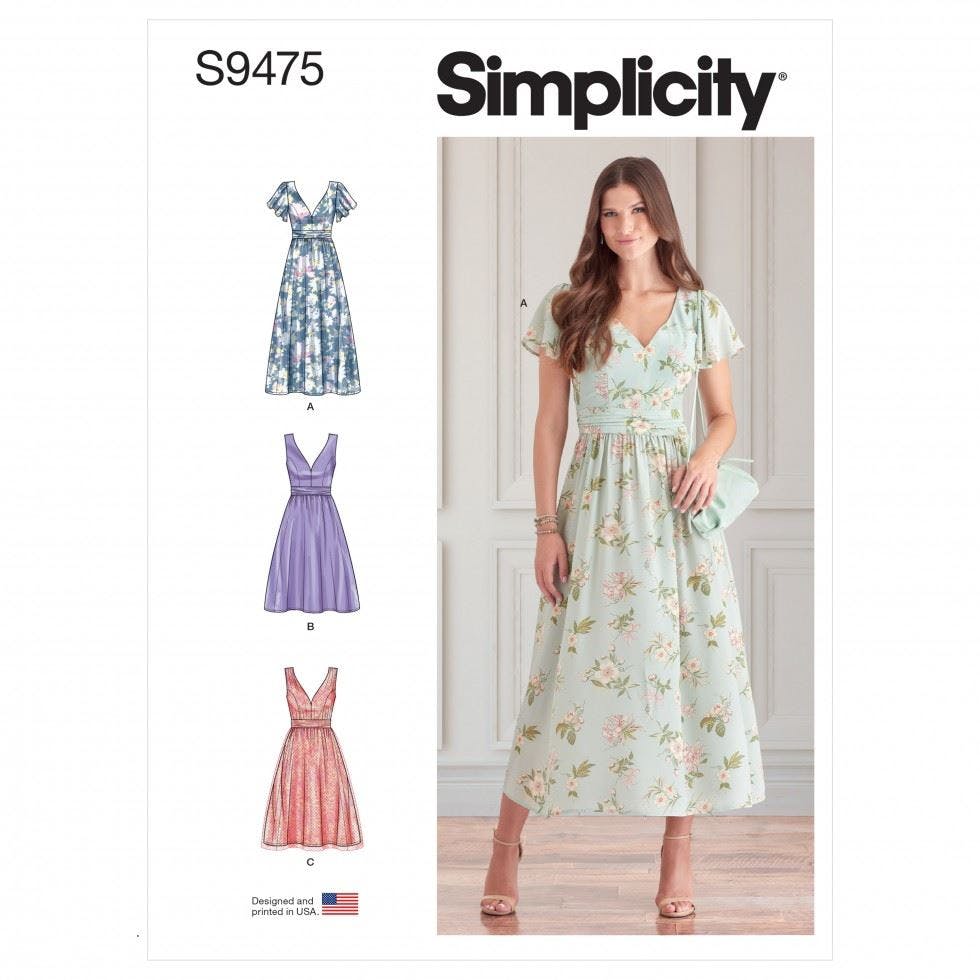 Simplicity Women's Sewing Pattern 9475, Dresses For U5 (16-18-20-22-24) - Intermediate - U5 (16-18-20-22-24)