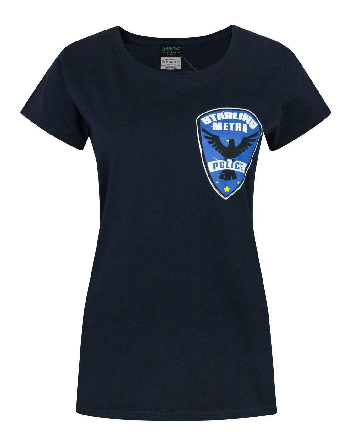 Vanilla Underground Women's Blue Dc Comics Arrow Short Sleeved T-Shirt - Large
