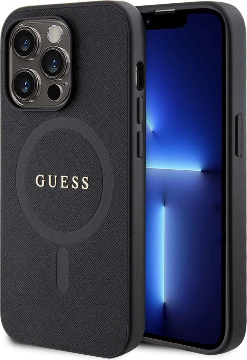 Guess Black Saffiano Hard Case With Magsafe For Iphone 15 Pro Max 6.7" - Guhmp15xpsahmck