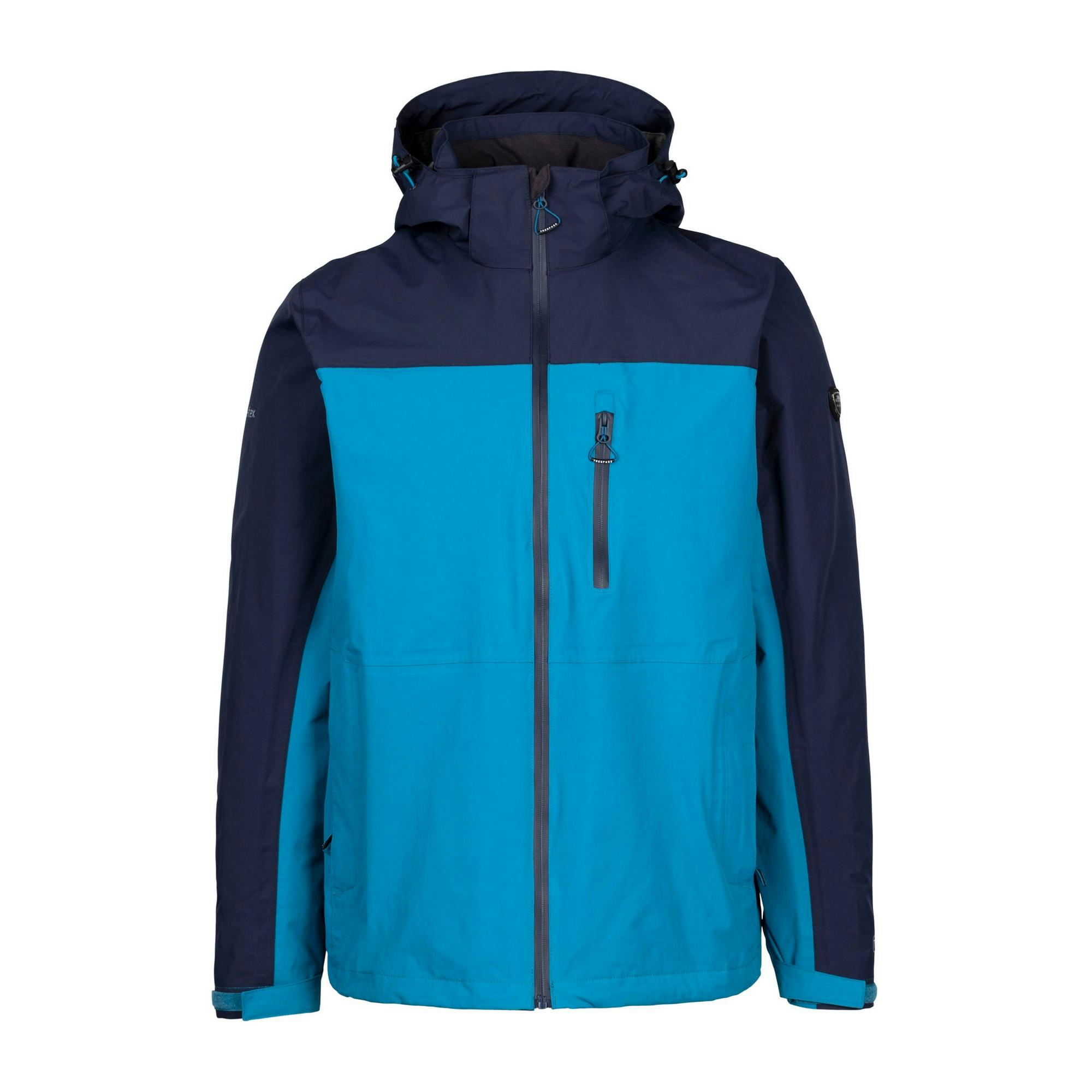 Trespass Men's Blue Curbridge Tp75 Waterproof Jacket - Bondi - Xs - Bondi - 100% Polyamide