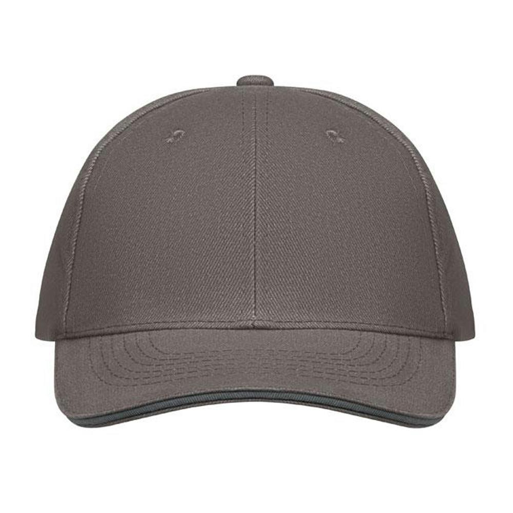 Midocean Dark/Grey Buffalo 6 Panel Baseball Cap - Grey/ - Grey/ - One Size - 100% Mixed