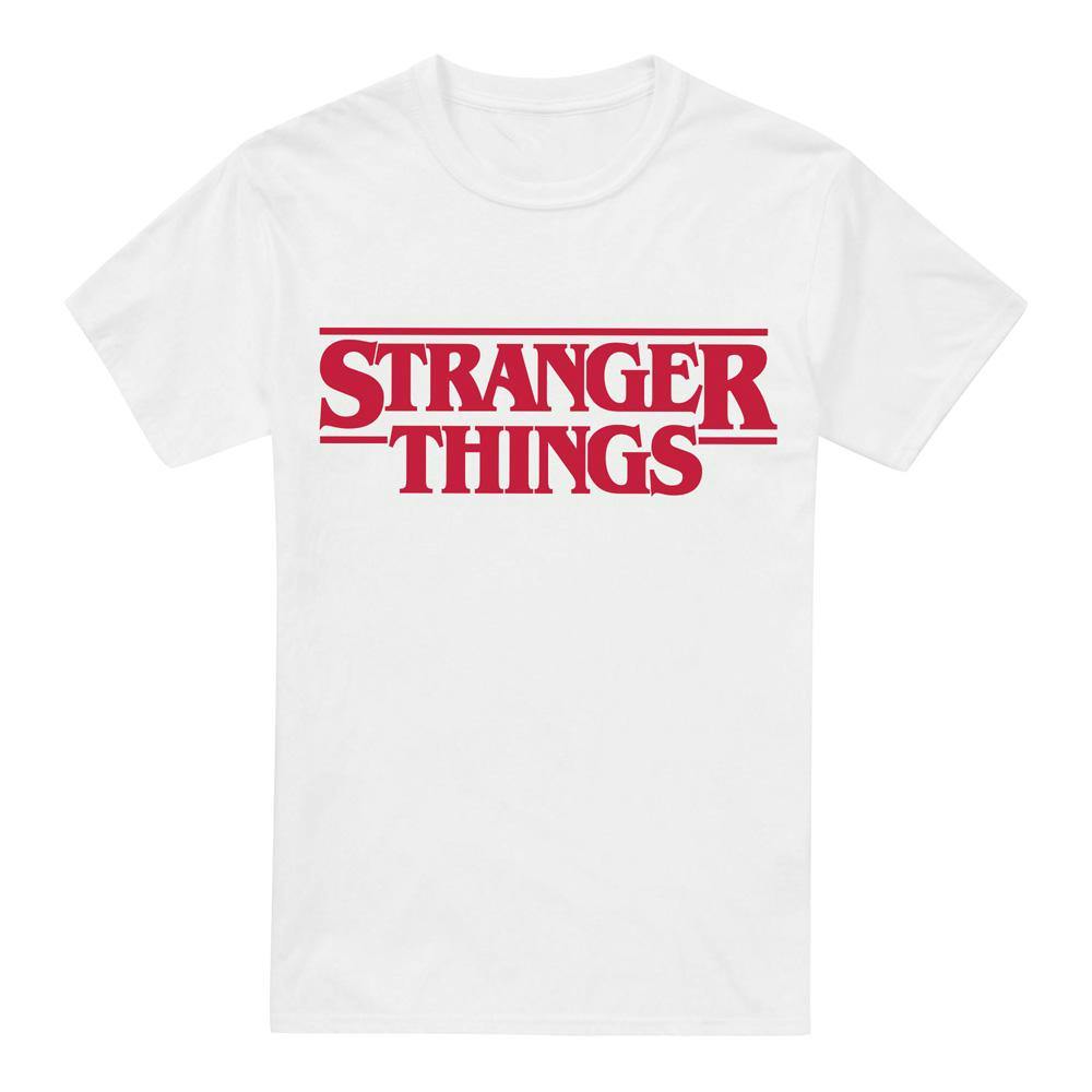 Stranger Things Men's White Logo T-Shirt - Xxl