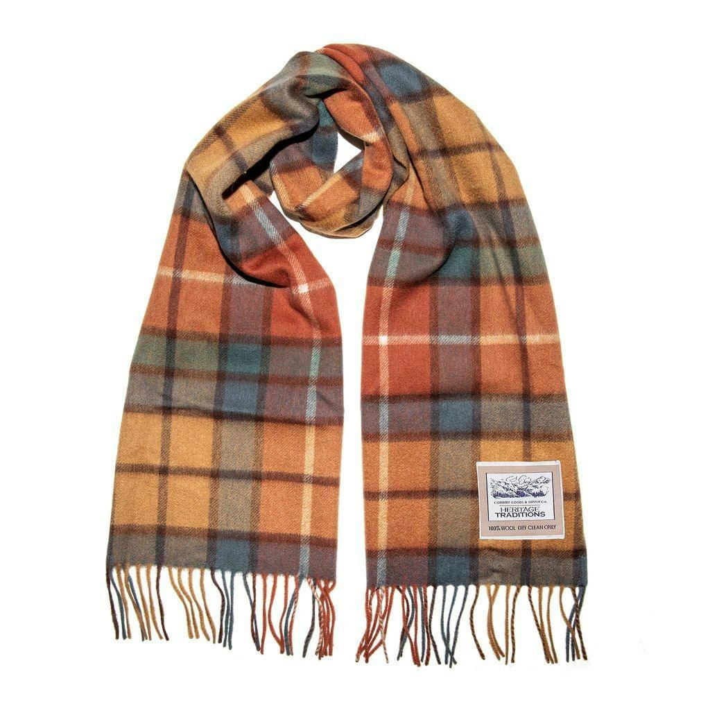 Heritage Traditions Pure Wool Check Scarf - Autumn Check